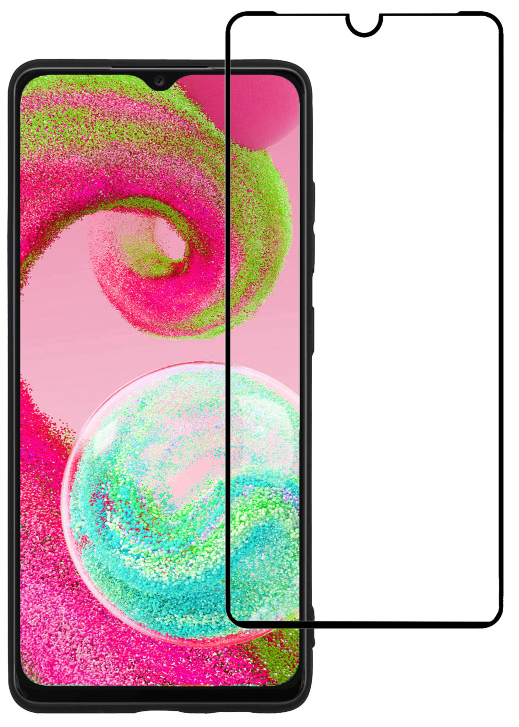 LUQ Screenprotector Geschikt voor Samsung A04s Screenprotector Glas Full Cover - Screenprotector Geschikt voor Samsung Galaxy A04s Screenprotector Full Cover