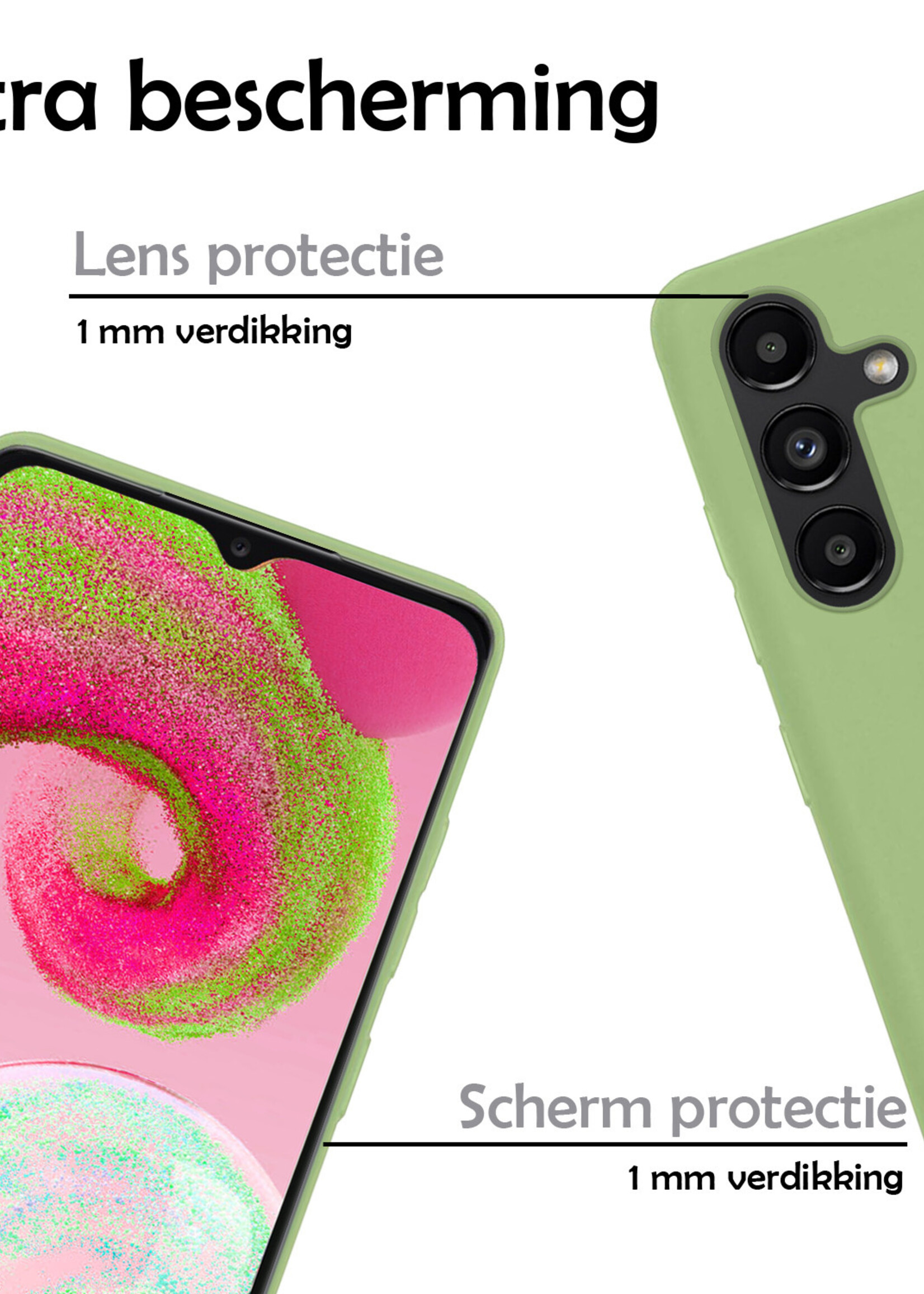 LUQ Hoesje Geschikt voor Samsung A04s Hoesje Siliconen Case - Hoes Geschikt voor Samsung Galaxy A04s Hoes Siliconen - Groen