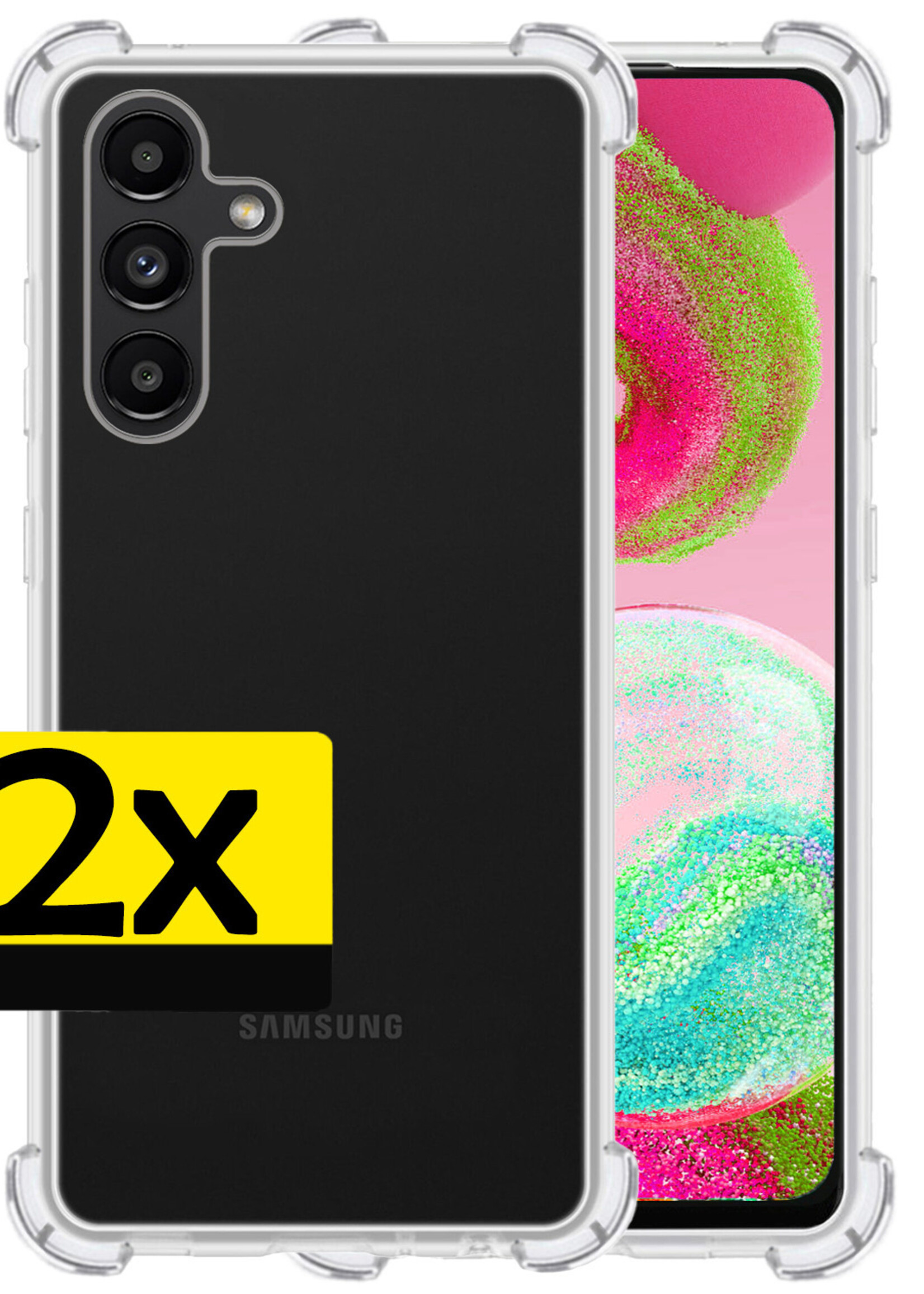 LUQ Hoesje Geschikt voor Samsung A04s Hoesje Shockproof Case Siliconen - Hoes Geschikt voor Samsung Galaxy A04s Hoes Cover Siliconen - Transparant - 2 Stuks