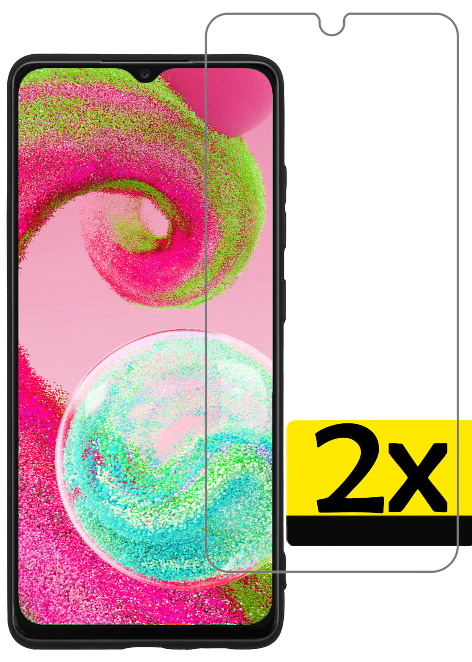 LUQ Screenprotector Geschikt voor Samsung A04s Screenprotector Beschermglas Gehard Glas - Screenprotector Geschikt voor Samsung Galaxy A04s Screenprotector Glas - 2 Stuks
