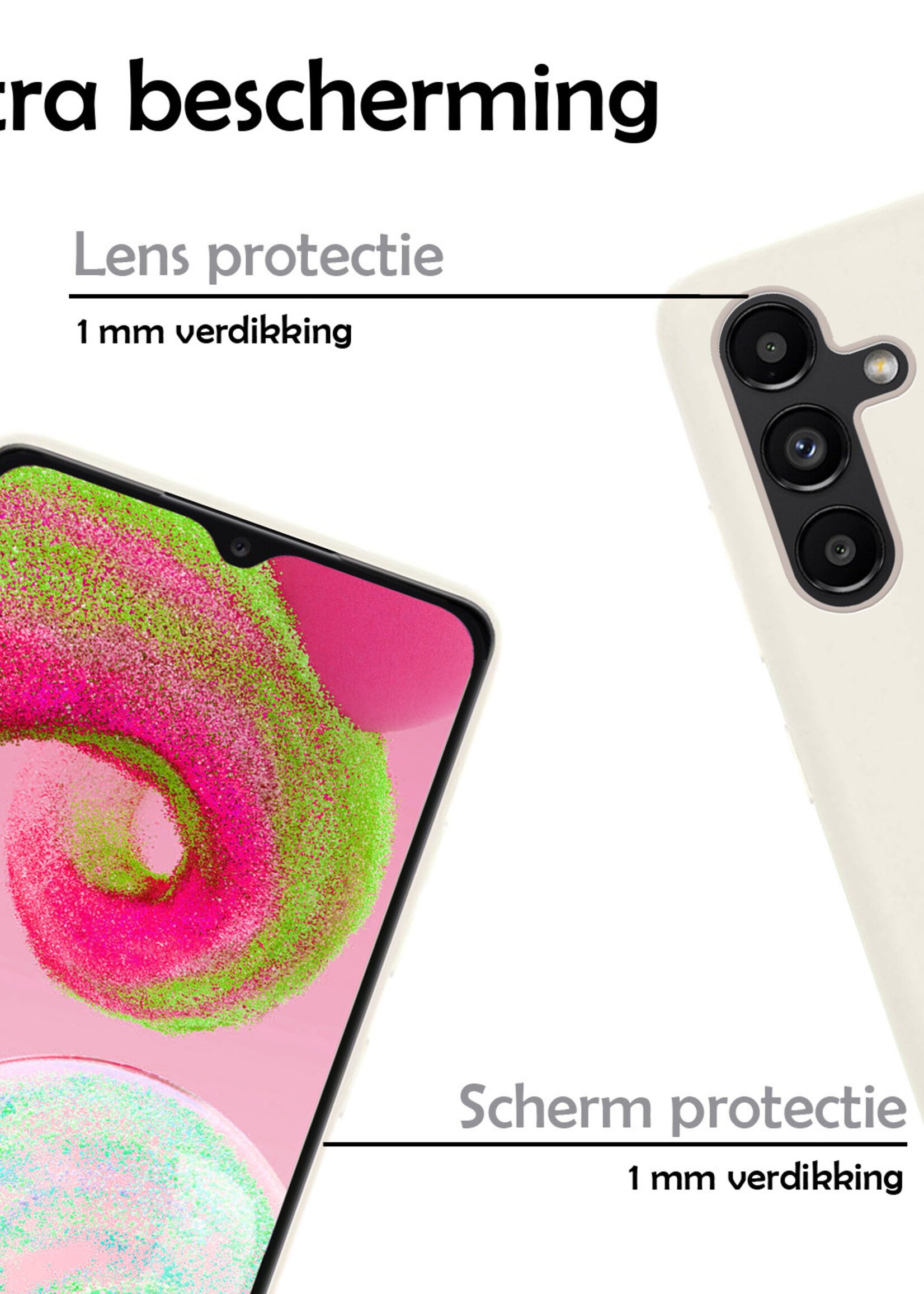 LUQ Hoesje Geschikt voor Samsung A04s Hoesje Siliconen Case - Hoes Geschikt voor Samsung Galaxy A04s Hoes Siliconen - Wit