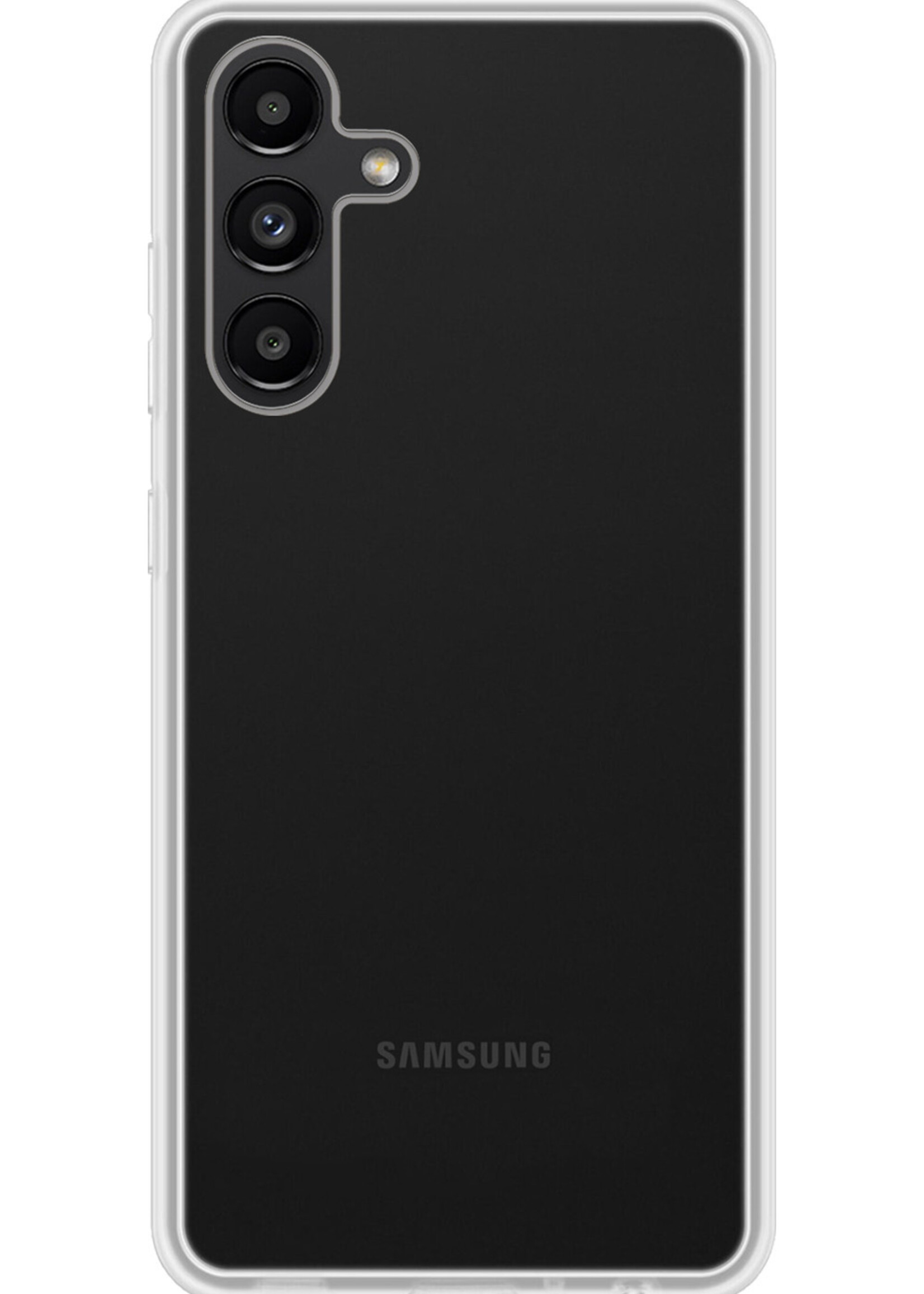 LUQ Hoesje Geschikt voor Samsung A04s Hoesje Siliconen Case Met Screenprotector - Hoes Geschikt voor Samsung Galaxy A04s Hoes Siliconen - Transparant