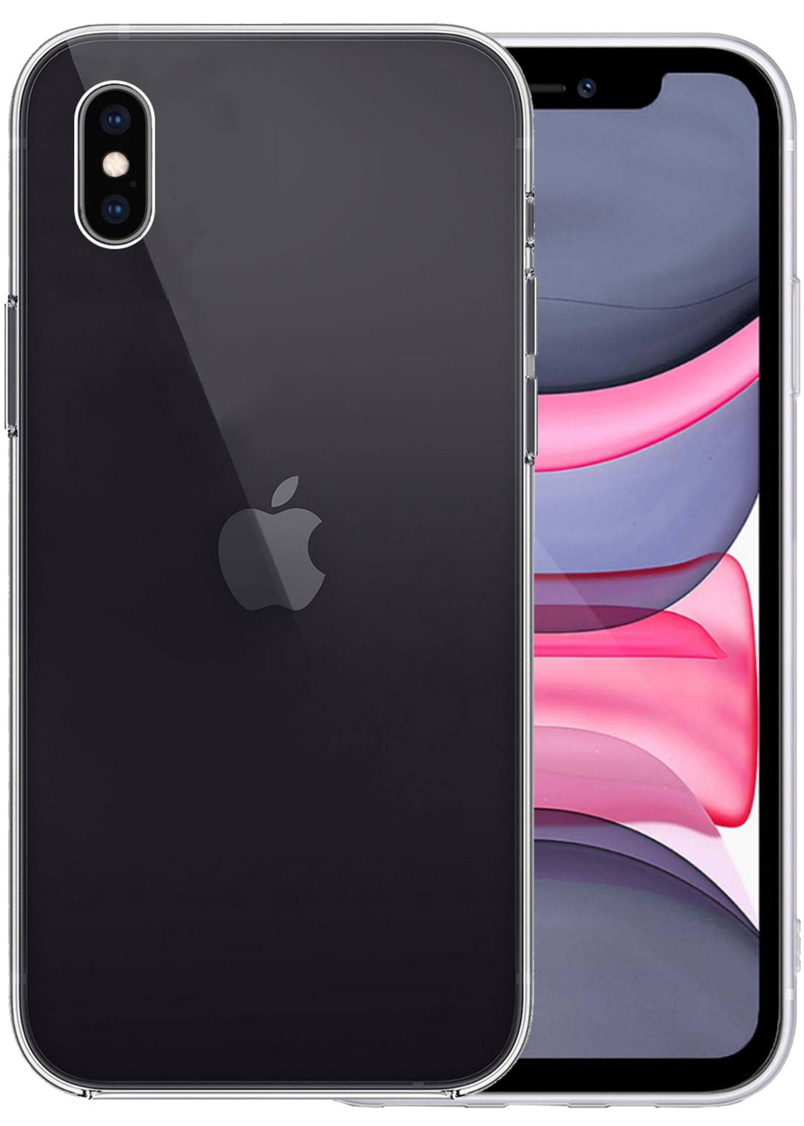 LUQ Hoesje Geschikt voor iPhone X Hoesje Siliconen Case - Hoes Geschikt voor iPhone X Hoes Siliconen - Transparant
