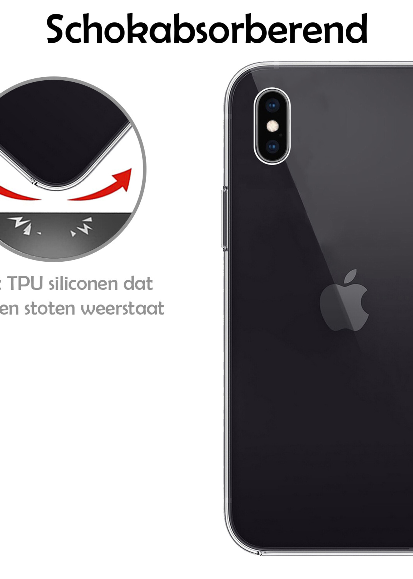 LUQ Hoesje Geschikt voor iPhone X Hoesje Siliconen Case - Hoes Geschikt voor iPhone X Hoes Siliconen - Transparant