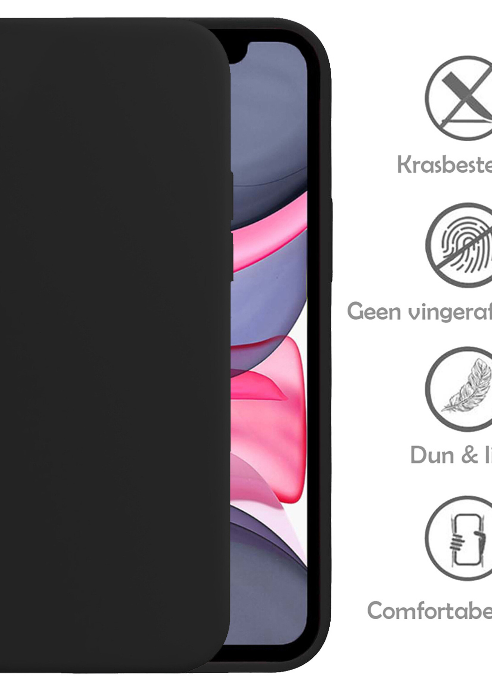 LUQ Hoesje Geschikt voor iPhone X Hoesje Siliconen Case - Hoes Geschikt voor iPhone X Hoes Siliconen - Zwart