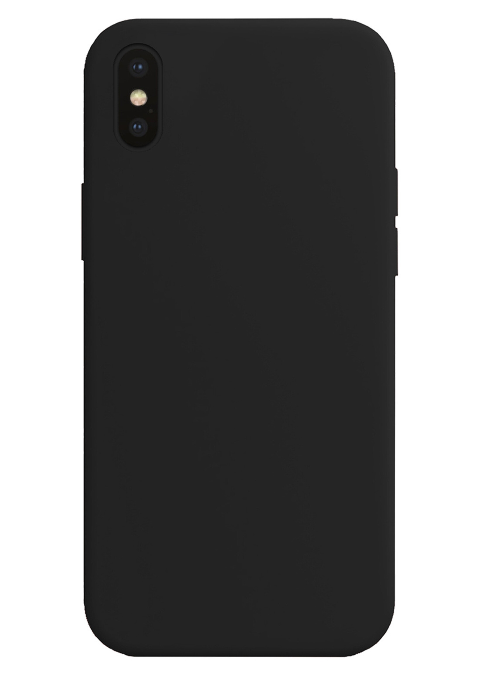 LUQ Hoesje Geschikt voor iPhone Xs Hoesje Siliconen Case - Hoes Geschikt voor iPhone Xs Hoes Siliconen - Zwart