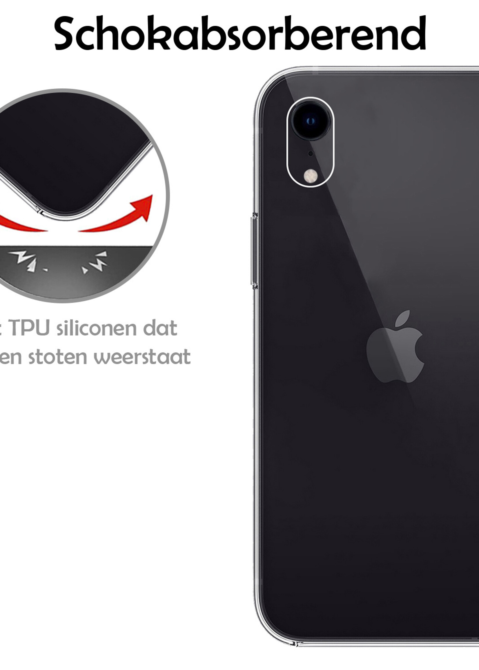LUQ Hoesje Geschikt voor iPhone XR Hoesje Siliconen Case - Hoes Geschikt voor iPhone XR Hoes Siliconen - Transparant