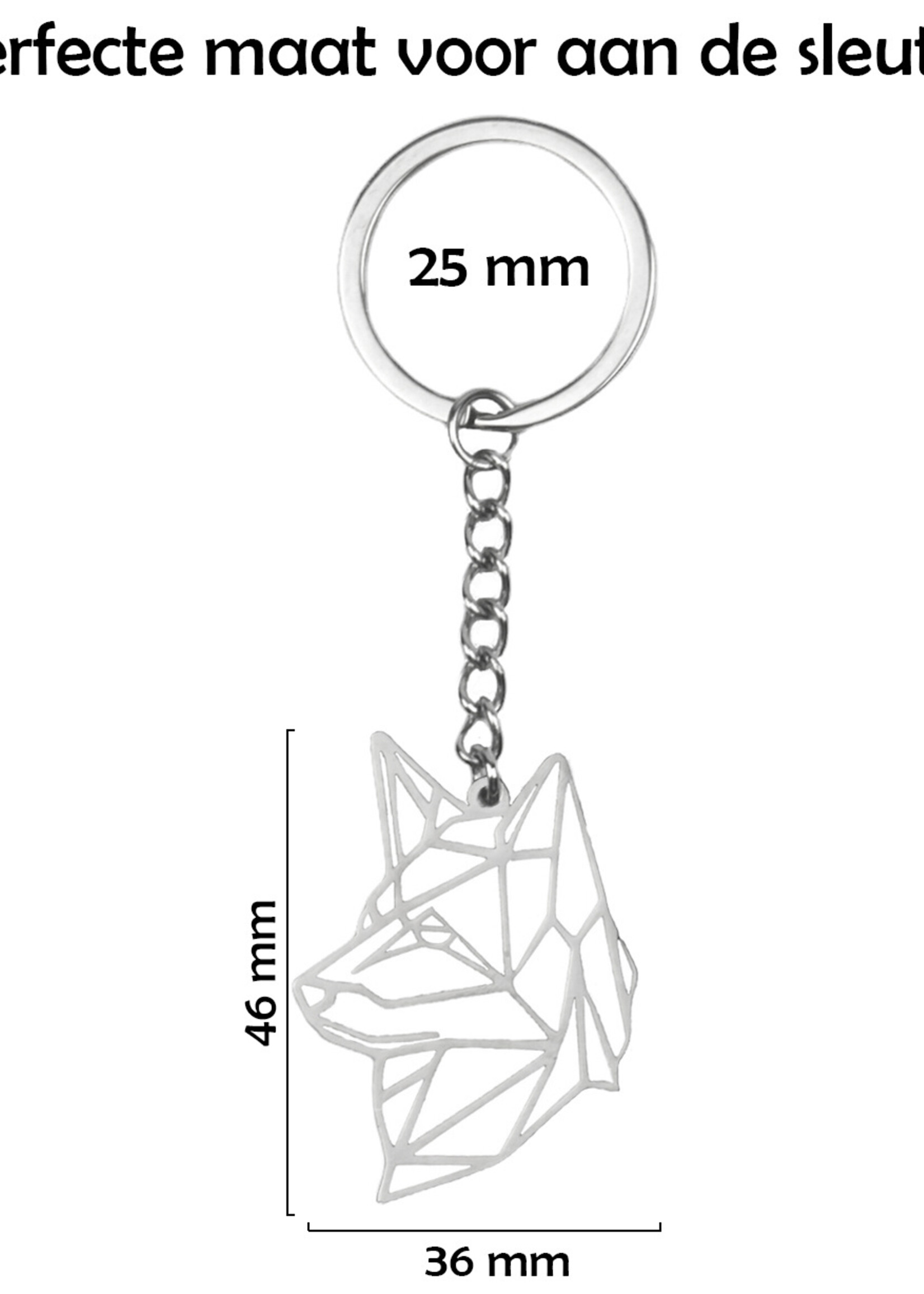 LUQ Sleutelhanger Geometrisch Metalen Sleutelhanger Patroon Sleutelhanger - Hond