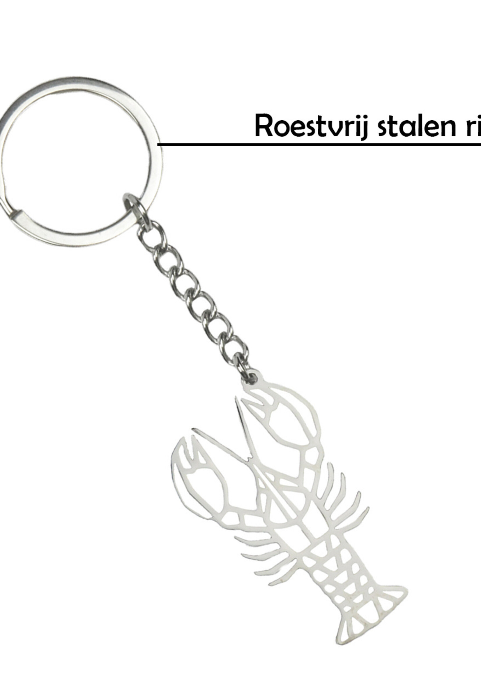 LUQ Sleutelhanger Geometrisch Metalen Sleutelhanger Patroon Sleutelhanger - Kreeft