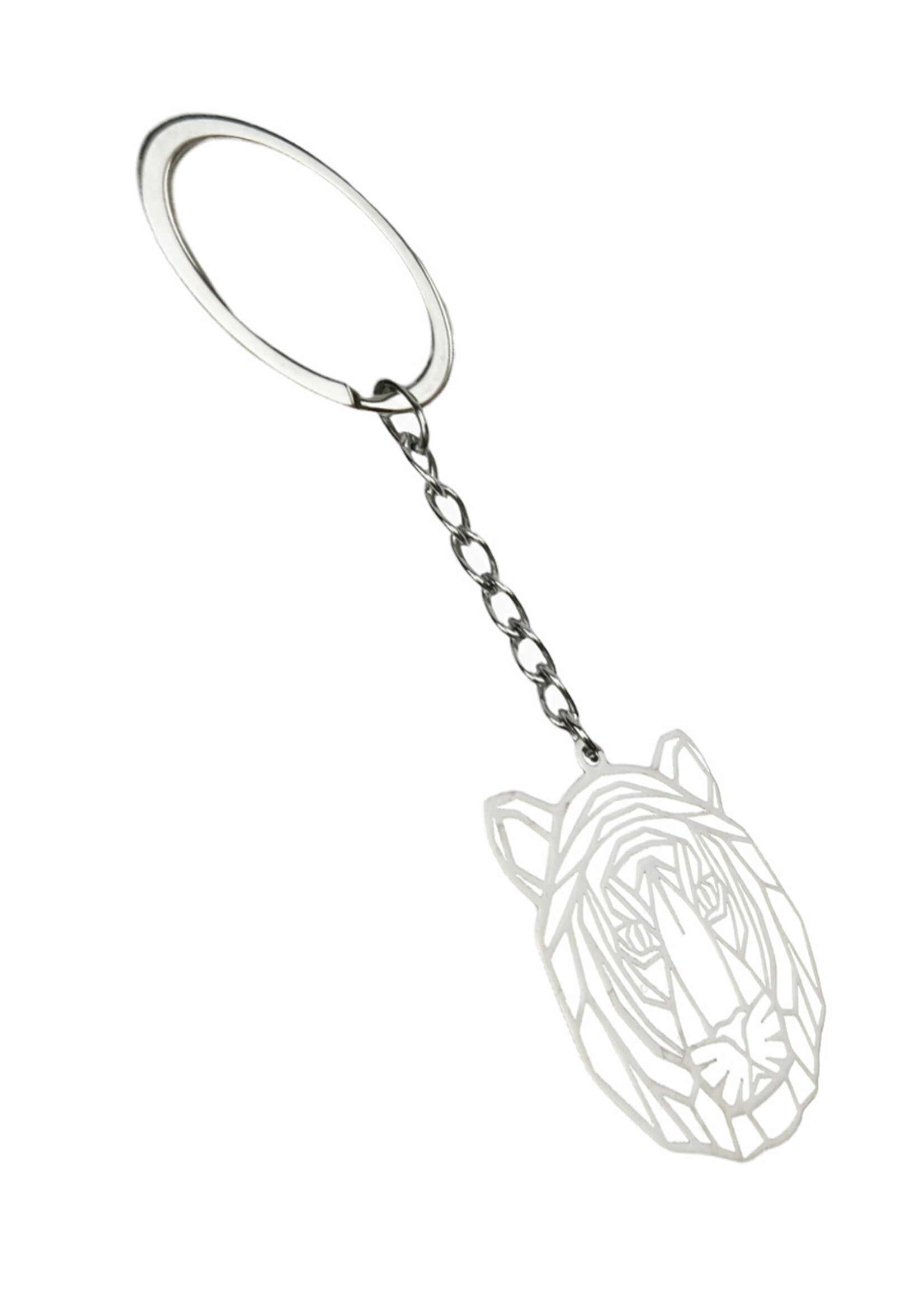 LUQ Sleutelhanger Geometrisch Metalen Sleutelhanger Patroon Sleutelhanger - Tijger