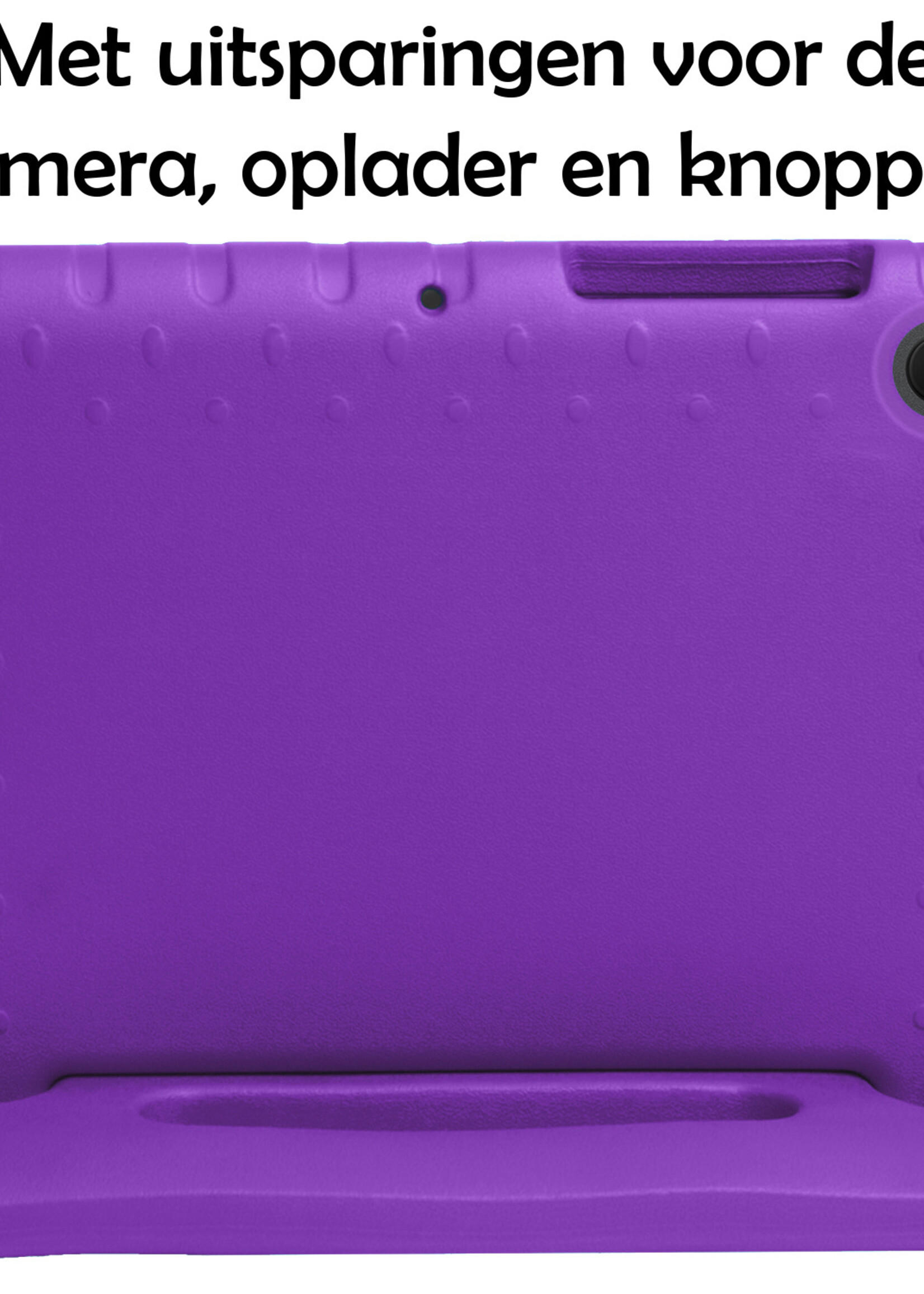 LUQ Hoes Geschikt voor Lenovo Tab M10 Plus 3rd Gen Hoes Kinder Hoesje Kids Case Kinderhoes Shockproof - Hoesje Geschikt voor Lenovo Tab M10 Plus (3e Gen) Hoesje Kidscase - Paars