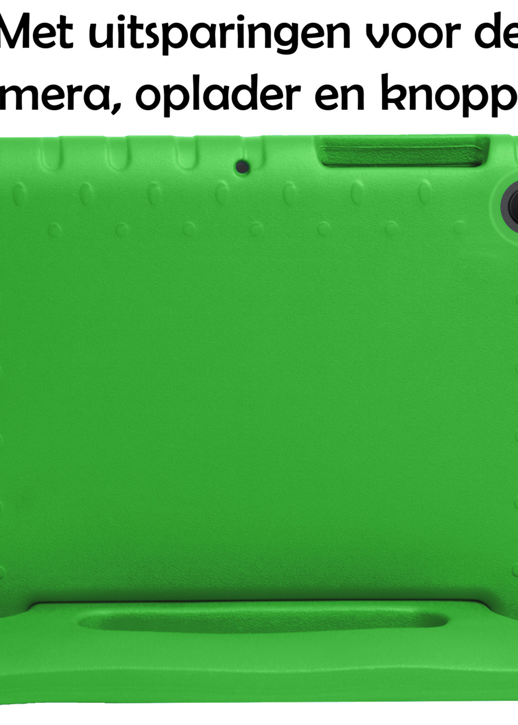 LUQ Hoes Geschikt voor Lenovo Tab M10 Plus 3rd Gen Hoes Kinder Hoesje Kids Case Kinderhoes Shockproof Met Screenprotector - Hoesje Geschikt voor Lenovo Tab M10 Plus (3e Gen) Hoesje Kidscase - Groen