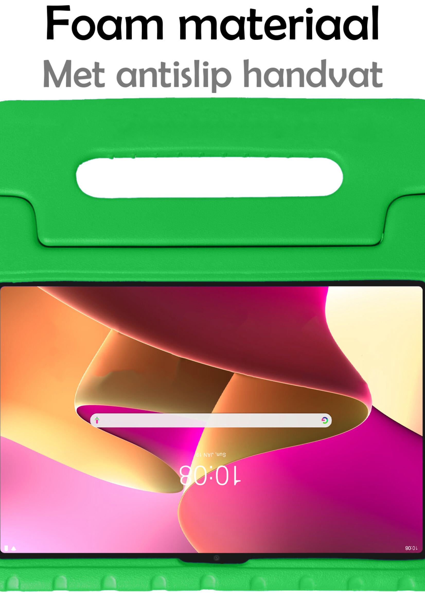 LUQ Hoes Geschikt voor Lenovo Tab M10 Plus 3rd Gen Hoes Kinder Hoesje Kids Case Kinderhoes Shockproof Met Screenprotector - Hoesje Geschikt voor Lenovo Tab M10 Plus (3e Gen) Hoesje Kidscase - Groen