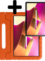LUQ LUQ Lenovo Tab M10 Plus (3e generatie) Kinderhoes Met Screenprotector - Oranje