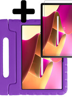 LUQ LUQ Lenovo Tab M10 Plus (3e generatie) Kinderhoes Met Screenprotector - Paars