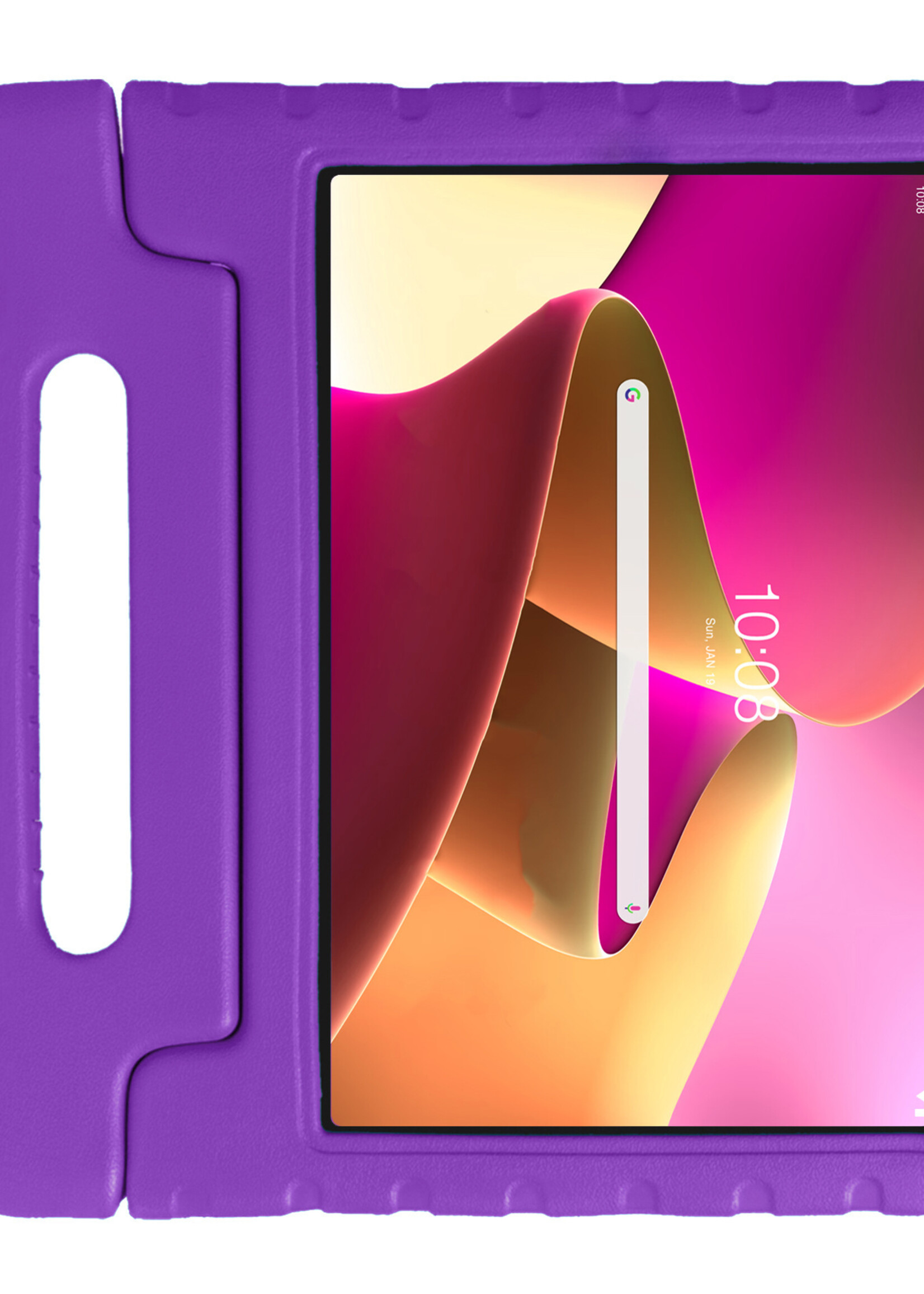 LUQ Hoes Geschikt voor Lenovo Tab M10 Plus 3rd Gen Hoes Kinder Hoesje Kids Case Kinderhoes Shockproof Met Screenprotector - Hoesje Geschikt voor Lenovo Tab M10 Plus (3e Gen) Hoesje Kidscase - Paars