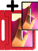 LUQ LUQ Lenovo Tab M10 Plus (3e generatie) Kinderhoes Met Screenprotector - Rood