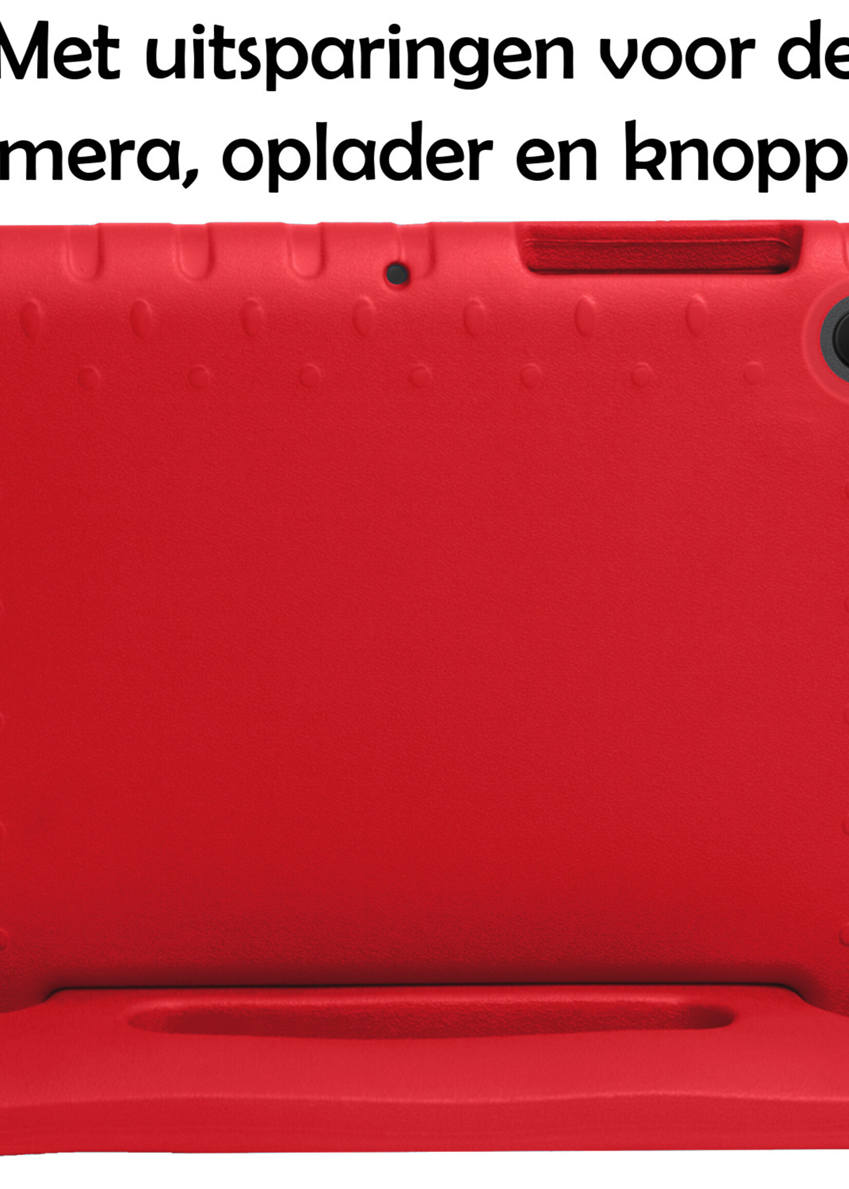LUQ Hoes Geschikt voor Lenovo Tab M10 Plus 3rd Gen Hoes Kinder Hoesje Kids Case Kinderhoes Shockproof Met Screenprotector - Hoesje Geschikt voor Lenovo Tab M10 Plus (3e Gen) Hoesje Kidscase - Rood