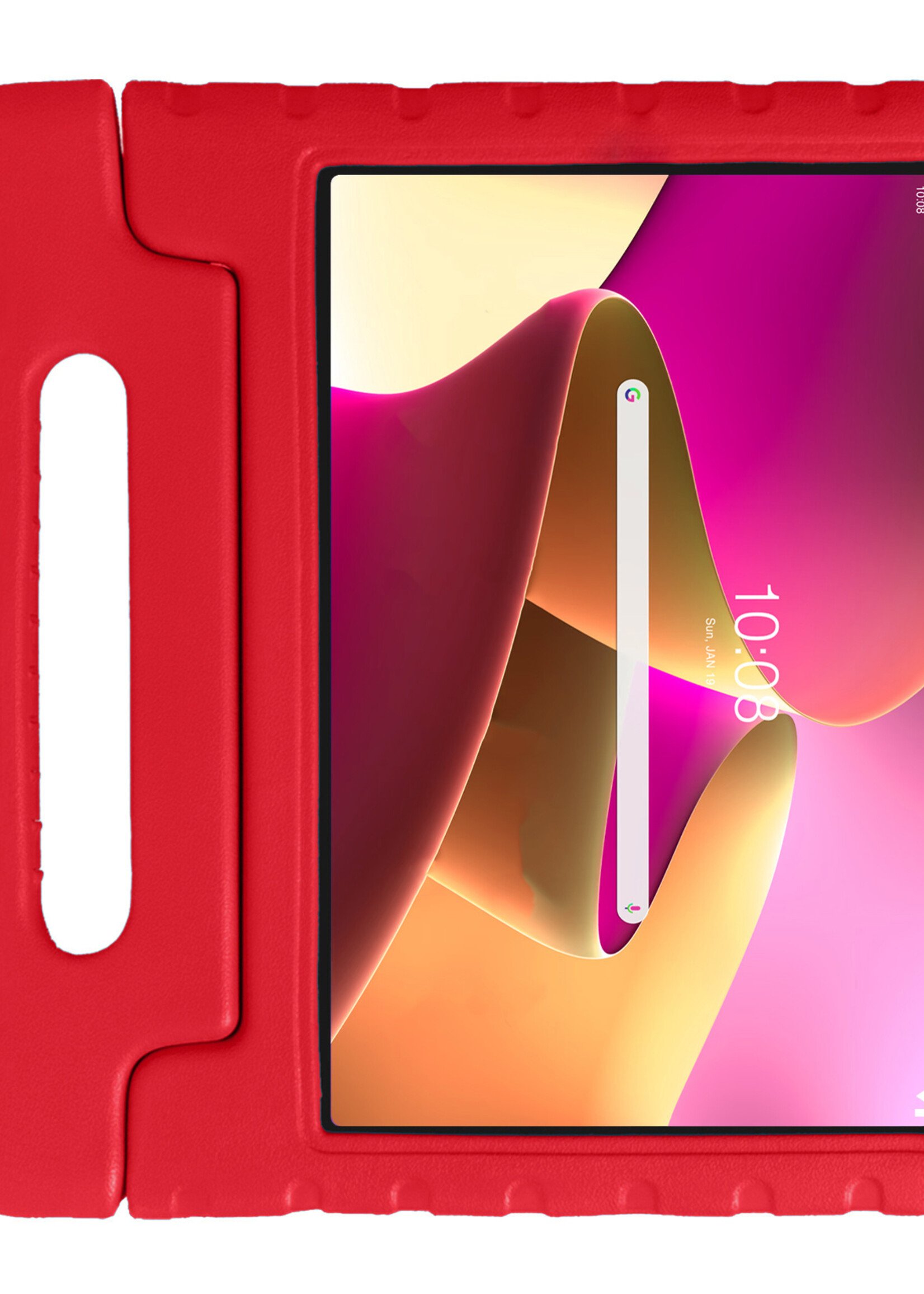 LUQ Hoes Geschikt voor Lenovo Tab M10 Plus 3rd Gen Hoes Kinder Hoesje Kids Case Kinderhoes Shockproof Met Screenprotector - Hoesje Geschikt voor Lenovo Tab M10 Plus (3e Gen) Hoesje Kidscase - Rood