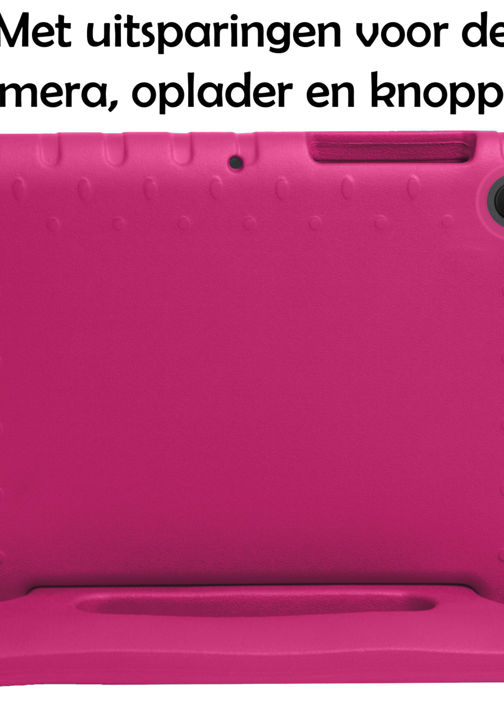 LUQ Hoes Geschikt voor Lenovo Tab M10 Plus 3rd Gen Hoes Kinder Hoesje Kids Case Kinderhoes Shockproof Met Screenprotector - Hoesje Geschikt voor Lenovo Tab M10 Plus (3e Gen) Hoesje Kidscase - Roze