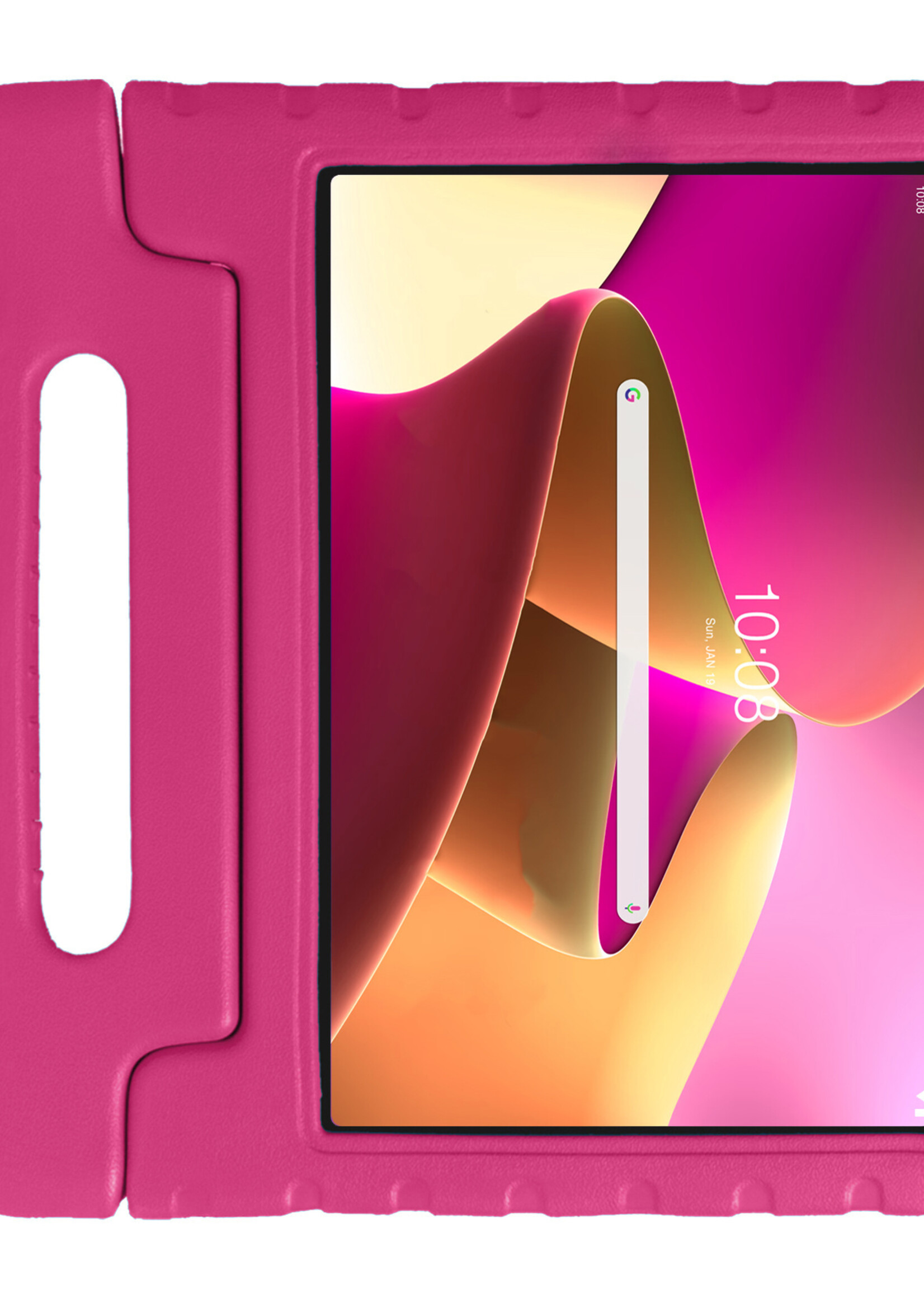 LUQ Hoes Geschikt voor Lenovo Tab M10 Plus 3rd Gen Hoes Kinder Hoesje Kids Case Kinderhoes Shockproof Met Screenprotector - Hoesje Geschikt voor Lenovo Tab M10 Plus (3e Gen) Hoesje Kidscase - Roze