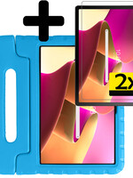 LUQ LUQ Lenovo Tab M10 Plus (3e generatie) Kinderhoes Met 2x Screenprotector - Blauw