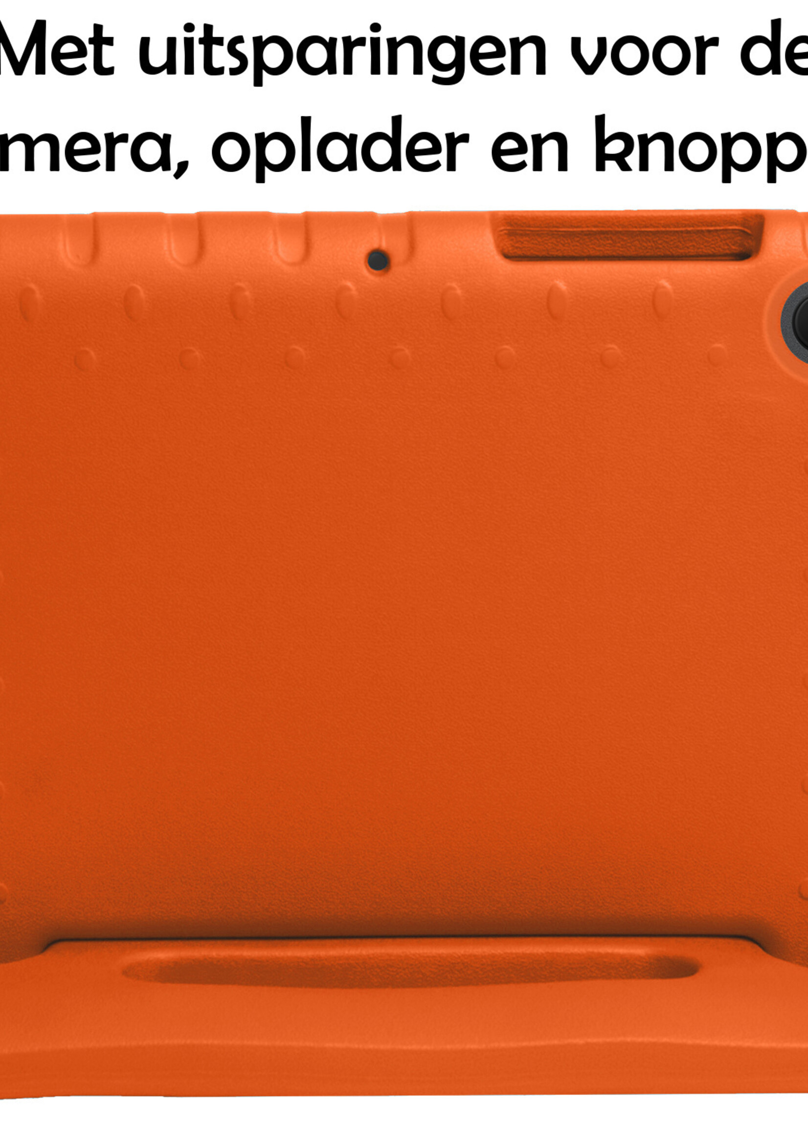 LUQ Hoes Geschikt voor Lenovo Tab M10 Plus 3rd Gen Hoes Kinder Hoesje Kids Case Kinderhoes Shockproof Met 2x Screenprotector - Hoesje Geschikt voor Lenovo Tab M10 Plus (3e Gen) Hoesje Kidscase - Oranje