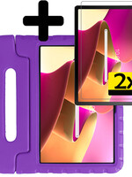 LUQ LUQ Lenovo Tab M10 Plus (3e generatie) Kinderhoes Met 2x Screenprotector - Paars