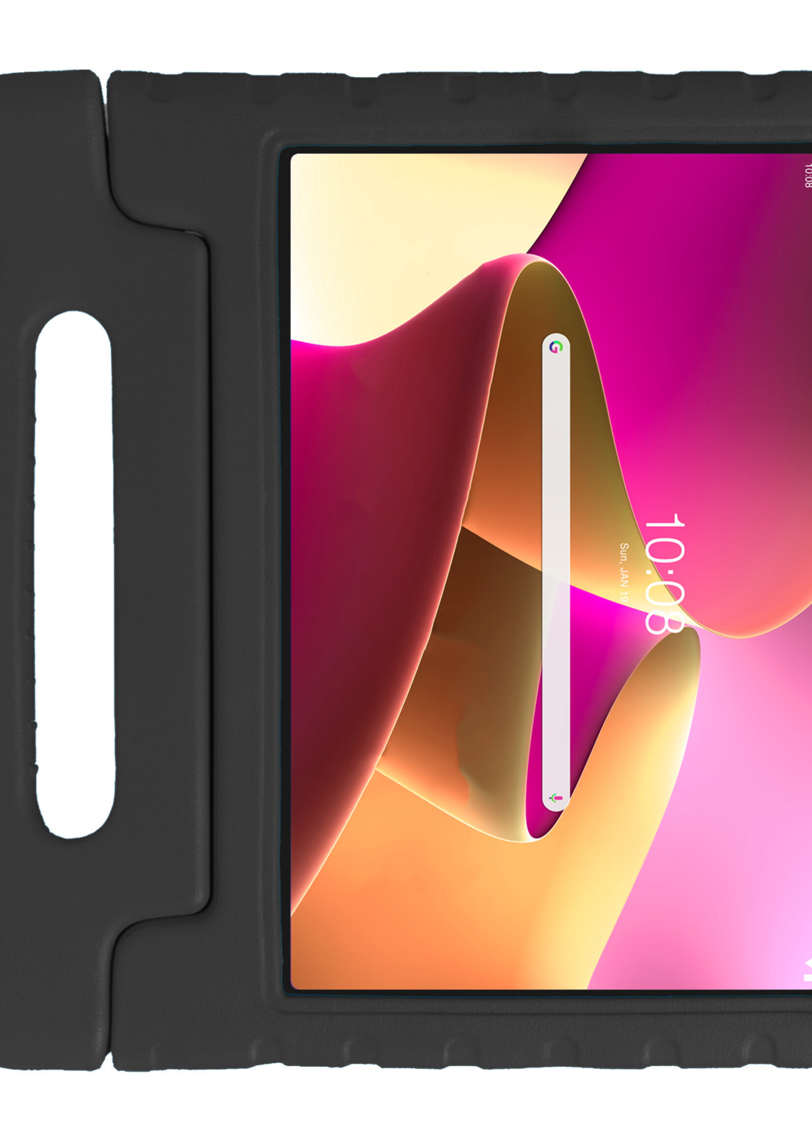 LUQ Hoes Geschikt voor Lenovo Tab M10 Plus 3rd Gen Hoes Kinder Hoesje Kids Case Kinderhoes Shockproof Met 2x Screenprotector - Hoesje Geschikt voor Lenovo Tab M10 Plus (3e Gen) Hoesje Kidscase - Zwart