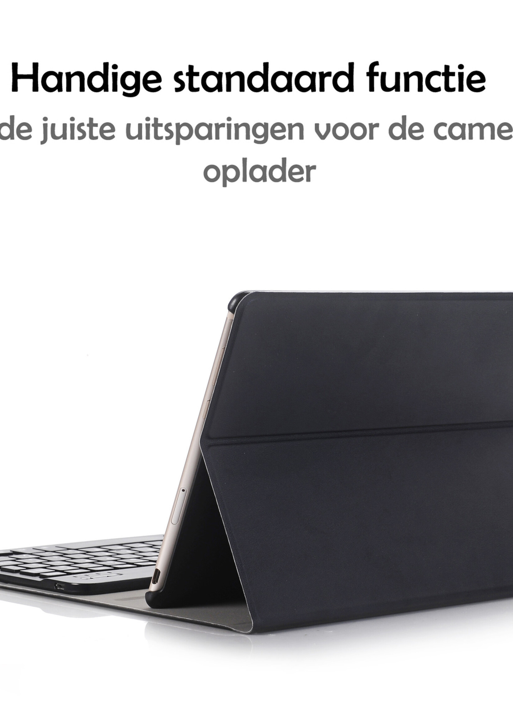 LUQ Hoes Geschikt voor Lenovo Tab M10 FHD Plus 2nd Gen Hoes Keyboard Cover Toetsenbord Hoesje - Hoesje Geschikt voor Lenovo Tab M10 FHD Plus (2e Gen) Toetsenbord Hoes - Zwart
