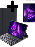 LUQ LUQ Lenovo M10 FHD Plus (2e generatie) Toetsenbordhoes Met Screenprotector - Zwart