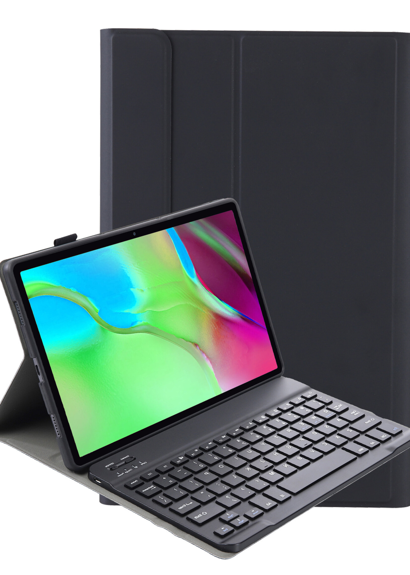 LUQ Hoes Geschikt voor Samsung Galaxy Tab S5e Hoes Keyboard Cover Toetsenbord Hoesje - Hoesje Geschikt voor Samsung Tab S5e Toetsenbord Hoes - Zwart