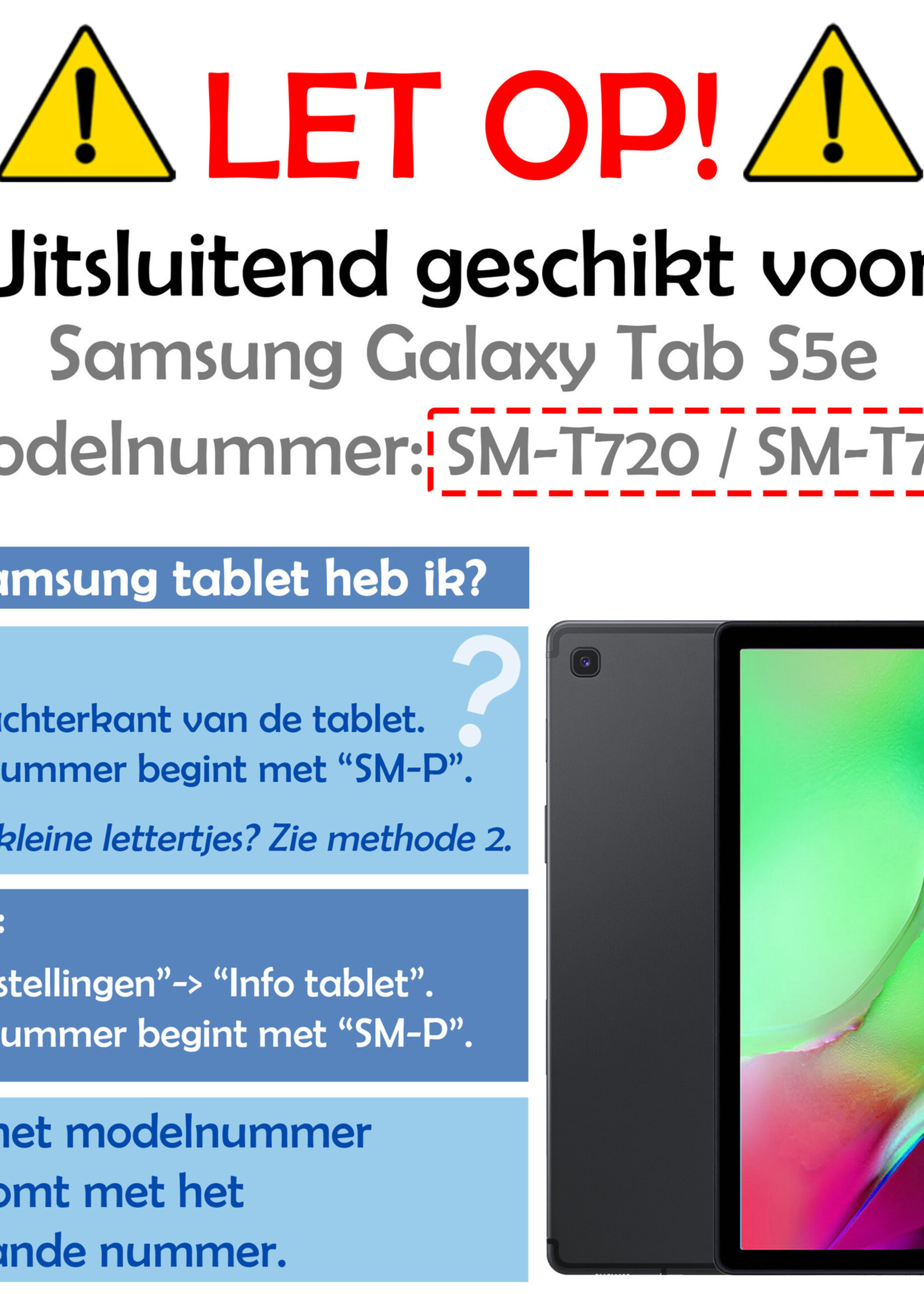 LUQ Hoes Geschikt voor Samsung Galaxy Tab S5e Hoes Keyboard Cover Toetsenbord Hoesje - Hoesje Geschikt voor Samsung Tab S5e Toetsenbord Hoes - Zwart