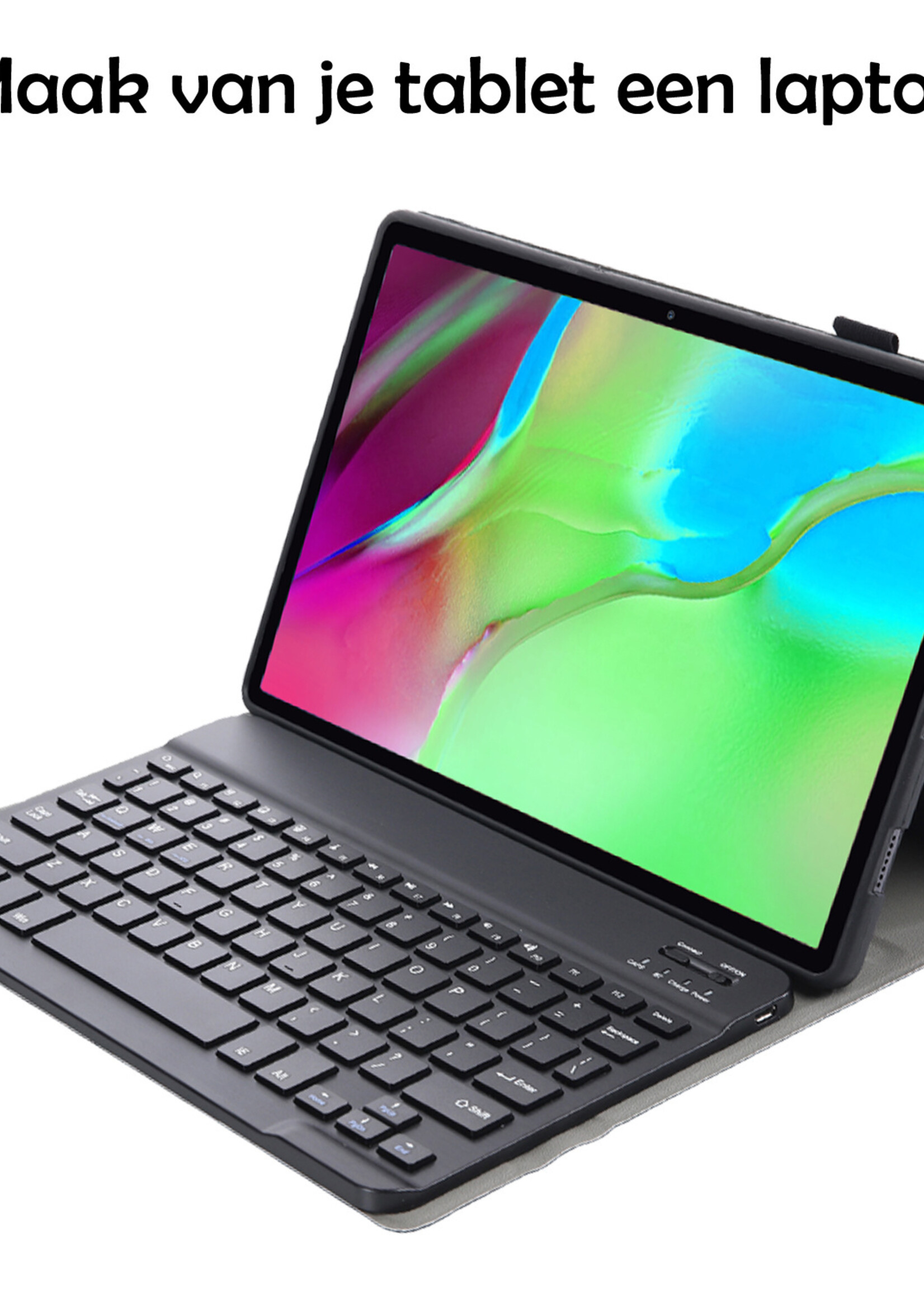 LUQ Hoes Geschikt voor Samsung Galaxy Tab S5e Hoes Keyboard Cover Toetsenbord Hoesje - Hoesje Geschikt voor Samsung Tab S5e Toetsenbord Hoes - Zwart