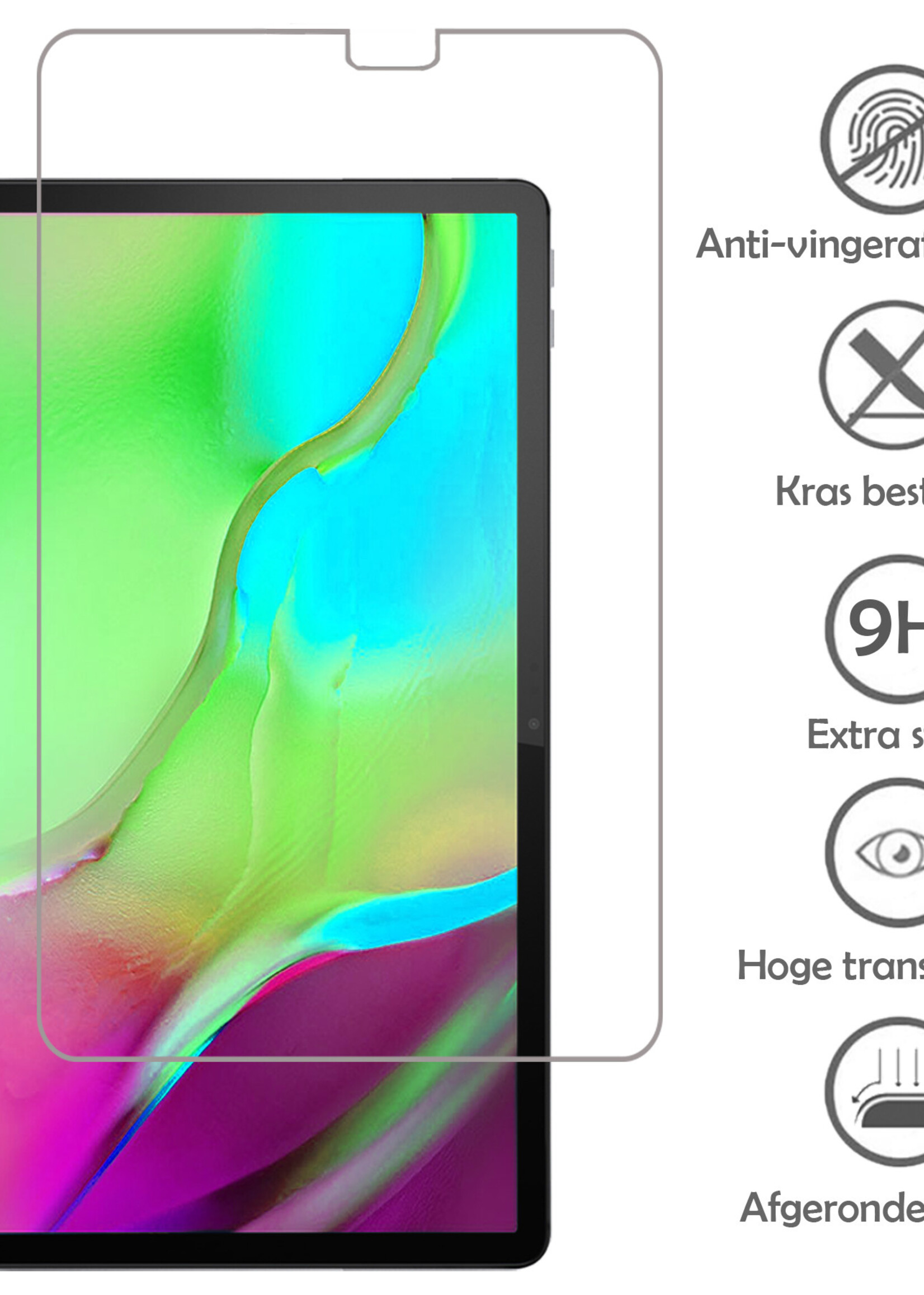 LUQ Hoes Geschikt voor Samsung Galaxy Tab S5e Hoes Keyboard Cover Toetsenbord Hoesje Met Screenprotector - Hoesje Geschikt voor Samsung Tab S5e Toetsenbord Hoes - Goud