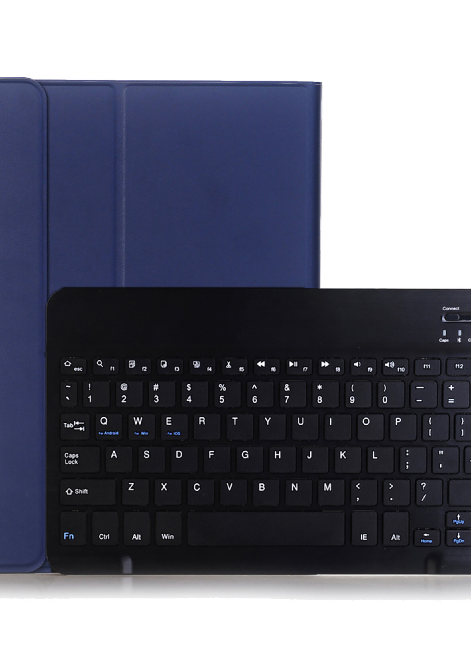 LUQ Hoes Geschikt voor Samsung Galaxy Tab A 10.1 2019 Hoes Keyboard Cover Toetsenbord Hoesje - Hoesje Geschikt voor Samsung Tab A 10.1 (2019) Toetsenbord Hoes - Donkerblauw