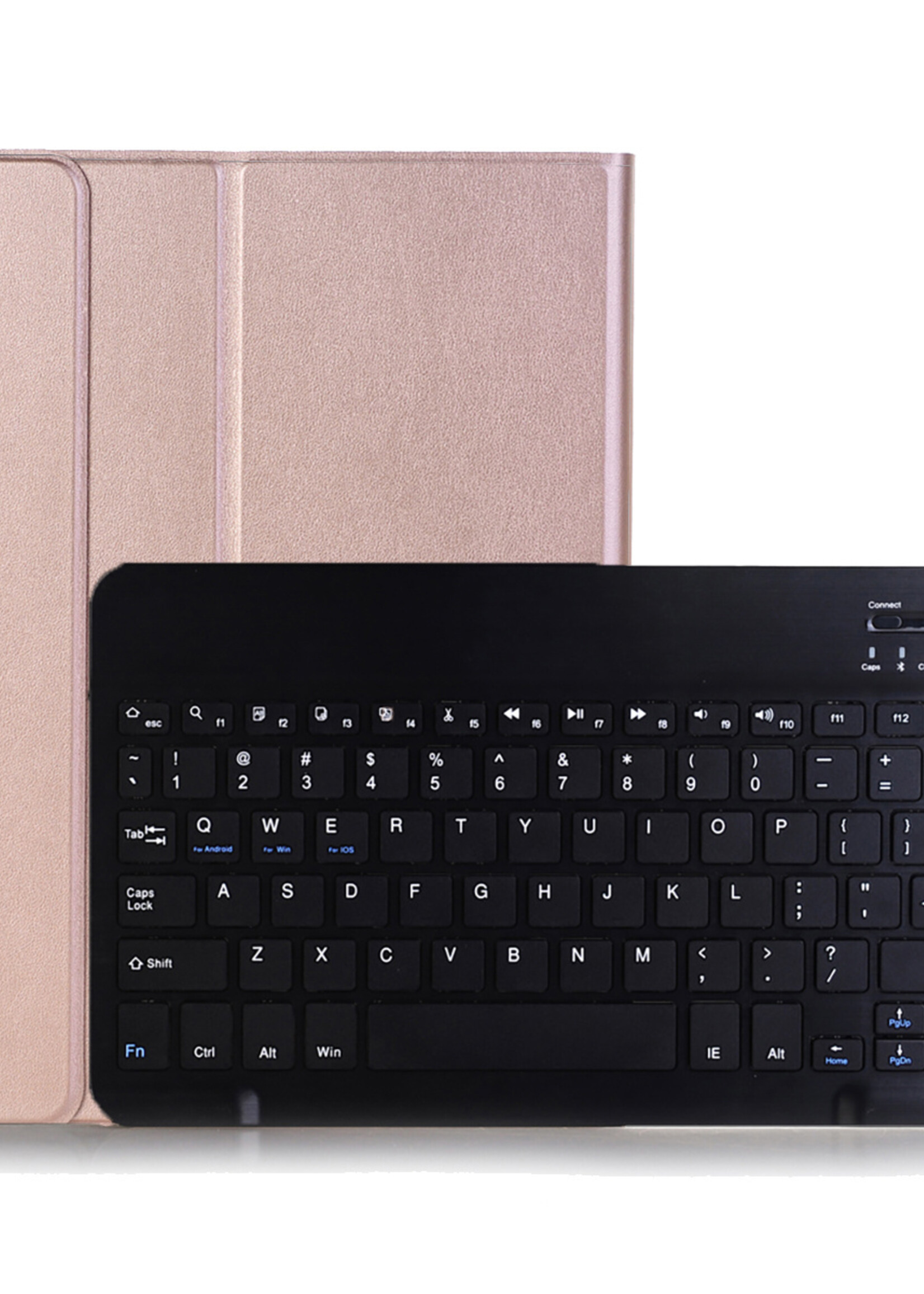 LUQ Hoes Geschikt voor Samsung Galaxy Tab A 10.1 2019 Hoes Keyboard Cover Toetsenbord Hoesje - Hoesje Geschikt voor Samsung Tab A 10.1 (2019) Toetsenbord Hoes - Rosé goud