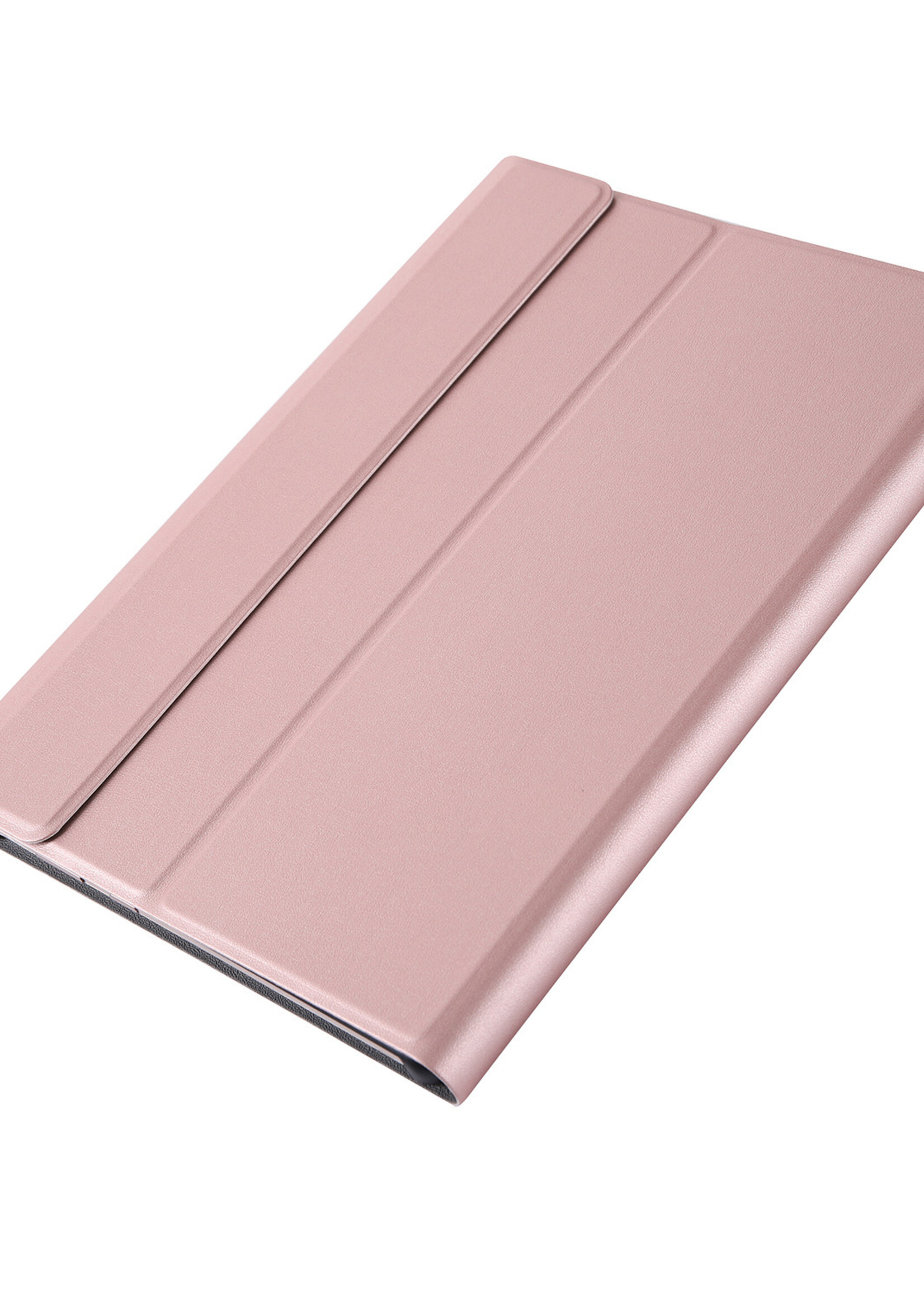LUQ Hoes Geschikt voor Samsung Galaxy Tab A 10.1 2019 Hoes Keyboard Cover Toetsenbord Hoesje Met Screenprotector - Hoesje Geschikt voor Samsung Tab A 10.1 (2019) Toetsenbord Hoes - Rosé goud