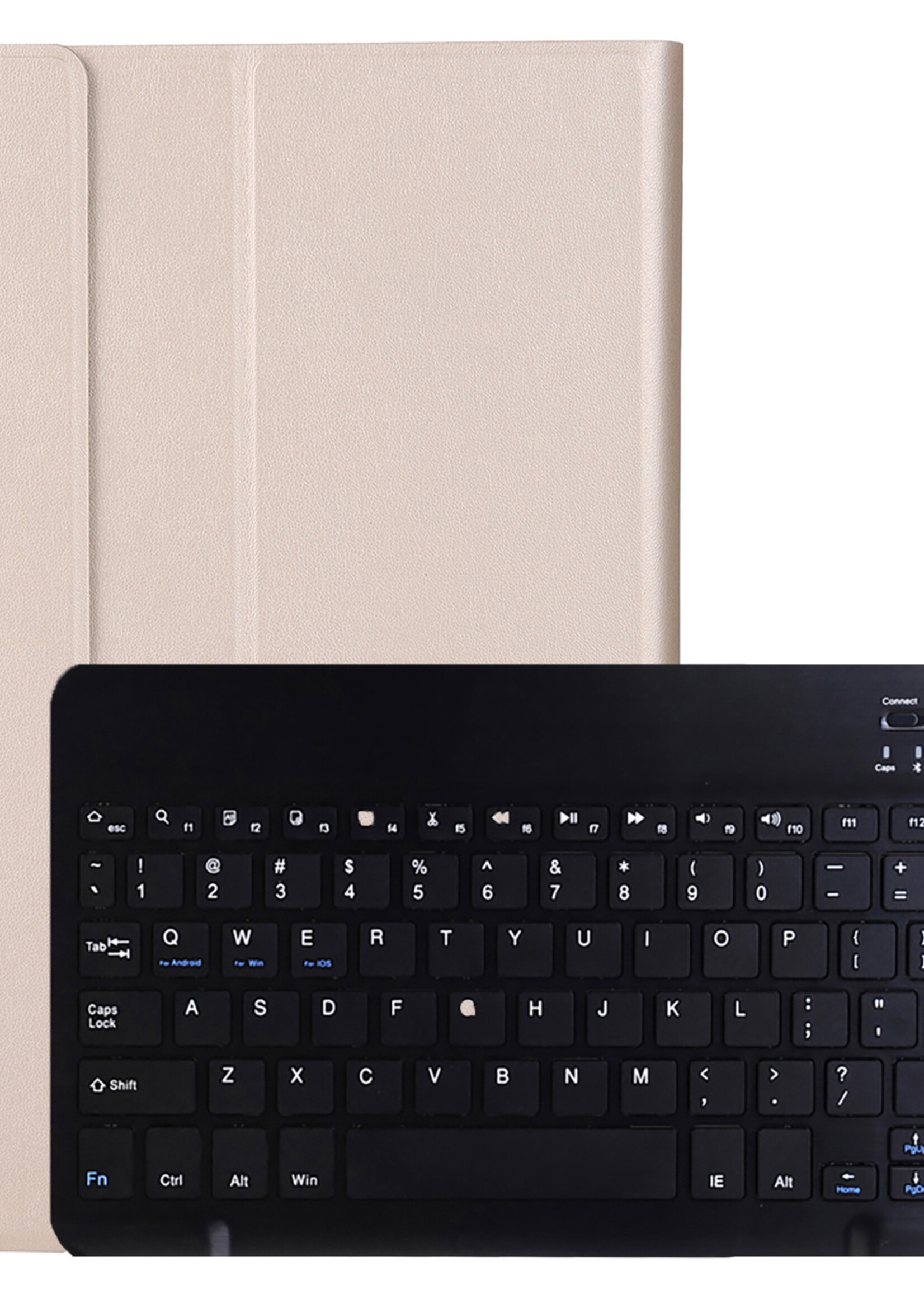 LUQ Hoes Geschikt voor Lenovo Tab M10 Plus 3rd Gen Hoes Keyboard Cover Toetsenbord Hoesje - Hoesje Geschikt voor Lenovo Tab M10 Plus (3e Gen) Toetsenbord Hoes - Goud