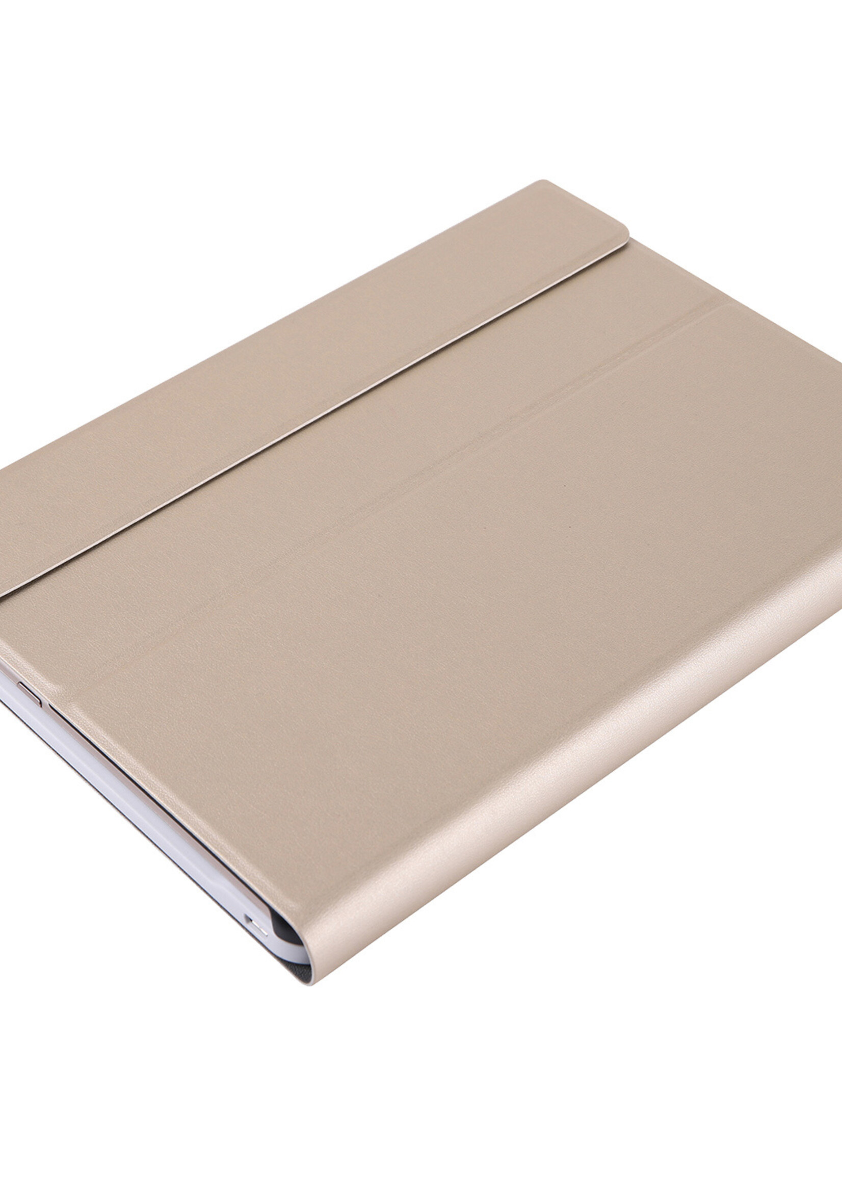 LUQ Hoes Geschikt voor Lenovo Tab M10 Plus 3rd Gen Hoes Keyboard Cover Toetsenbord Hoesje - Hoesje Geschikt voor Lenovo Tab M10 Plus (3e Gen) Toetsenbord Hoes - Goud