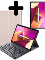 LUQ LUQ Lenovo M10 Plus (3e generatie) Toetsenbordhoes Met Screenprotector - Goud