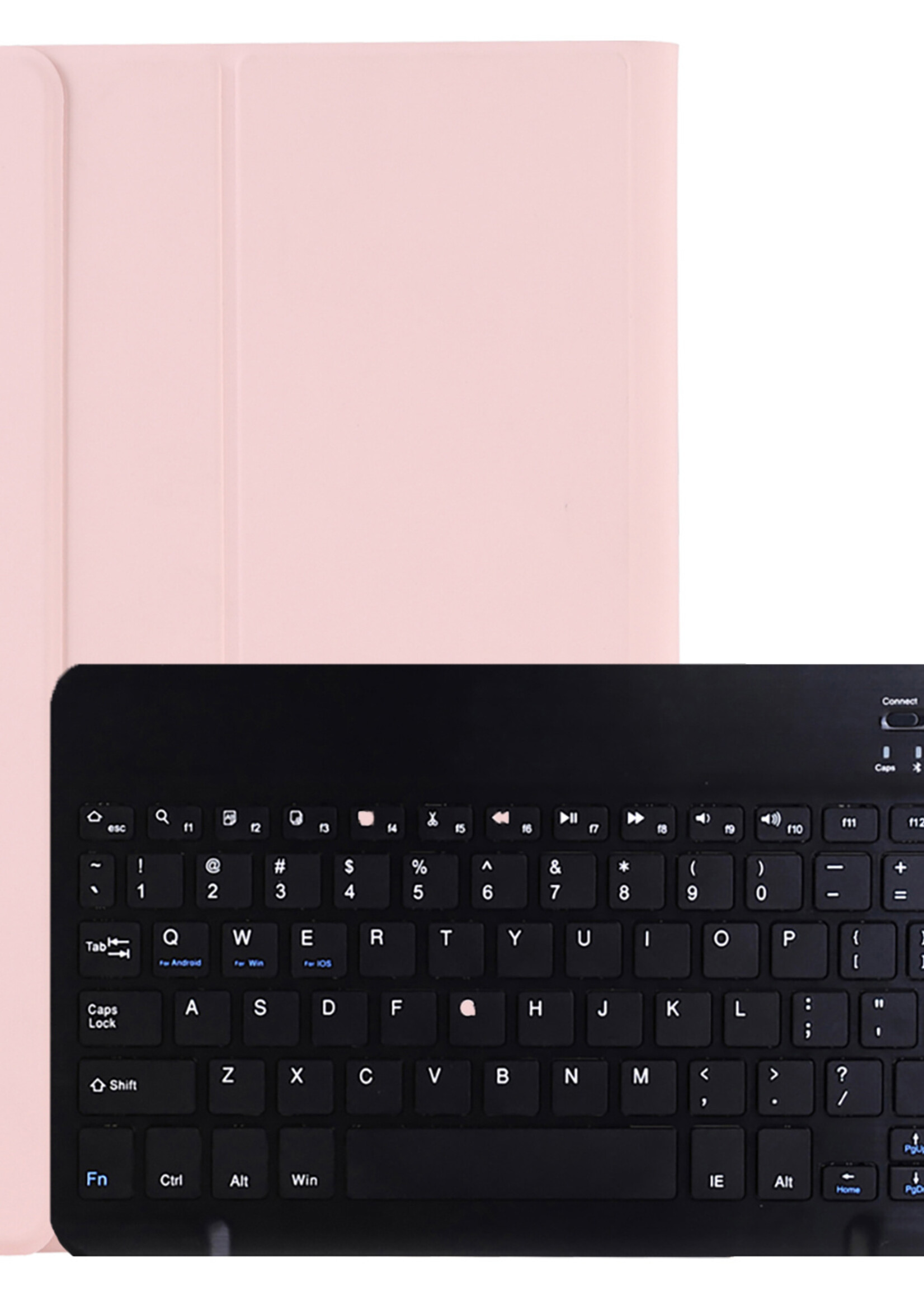 LUQ Hoes Geschikt voor Lenovo Tab M10 Plus 3rd Gen Hoes Keyboard Cover Toetsenbord Hoesje Met Screenprotector - Hoesje Geschikt voor Lenovo Tab M10 Plus (3e Gen) Toetsenbord Hoes - Rosé goud