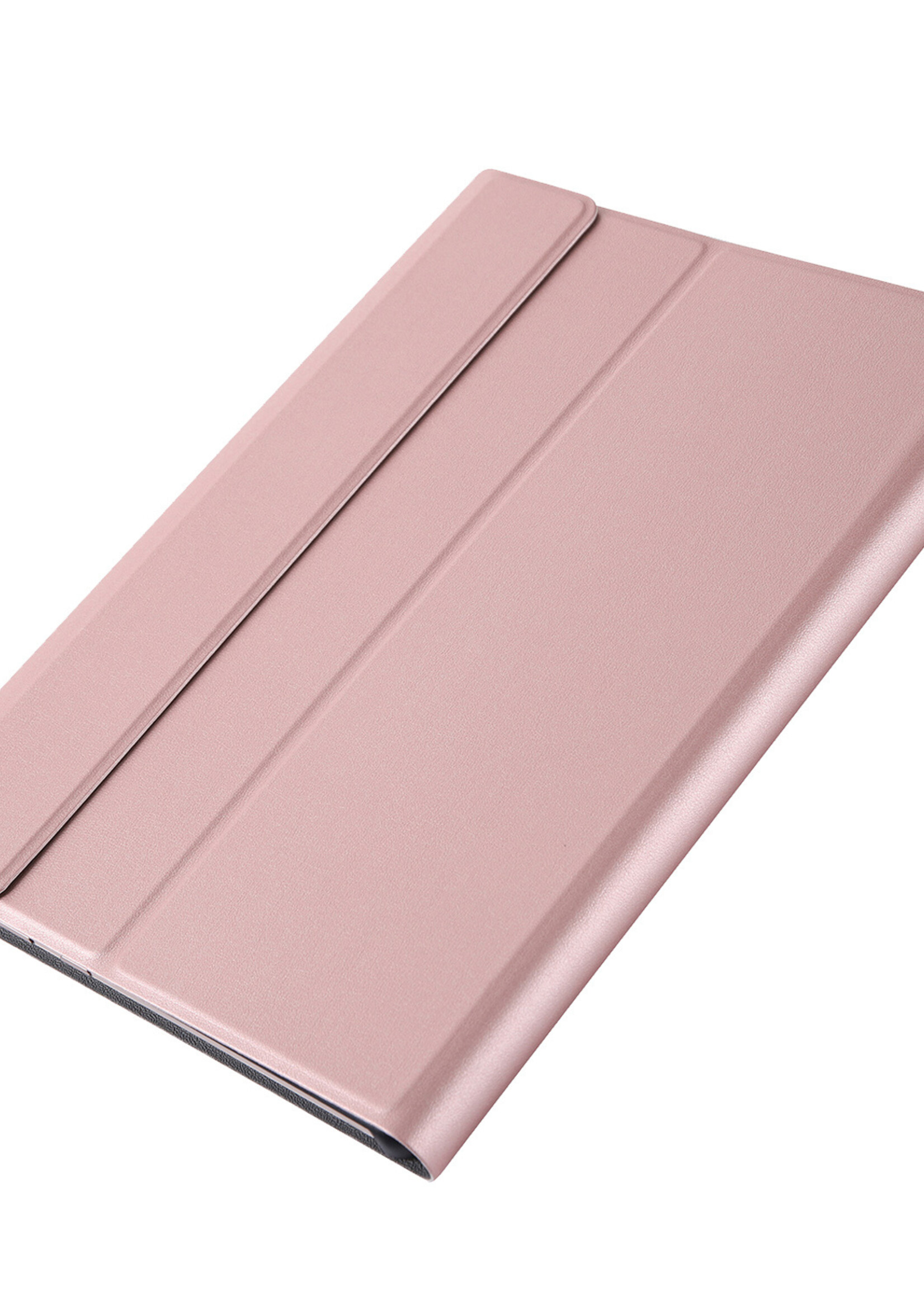LUQ Hoes Geschikt voor Lenovo Tab M10 Plus 3rd Gen Hoes Keyboard Cover Toetsenbord Hoesje Met Screenprotector - Hoesje Geschikt voor Lenovo Tab M10 Plus (3e Gen) Toetsenbord Hoes - Rosé goud