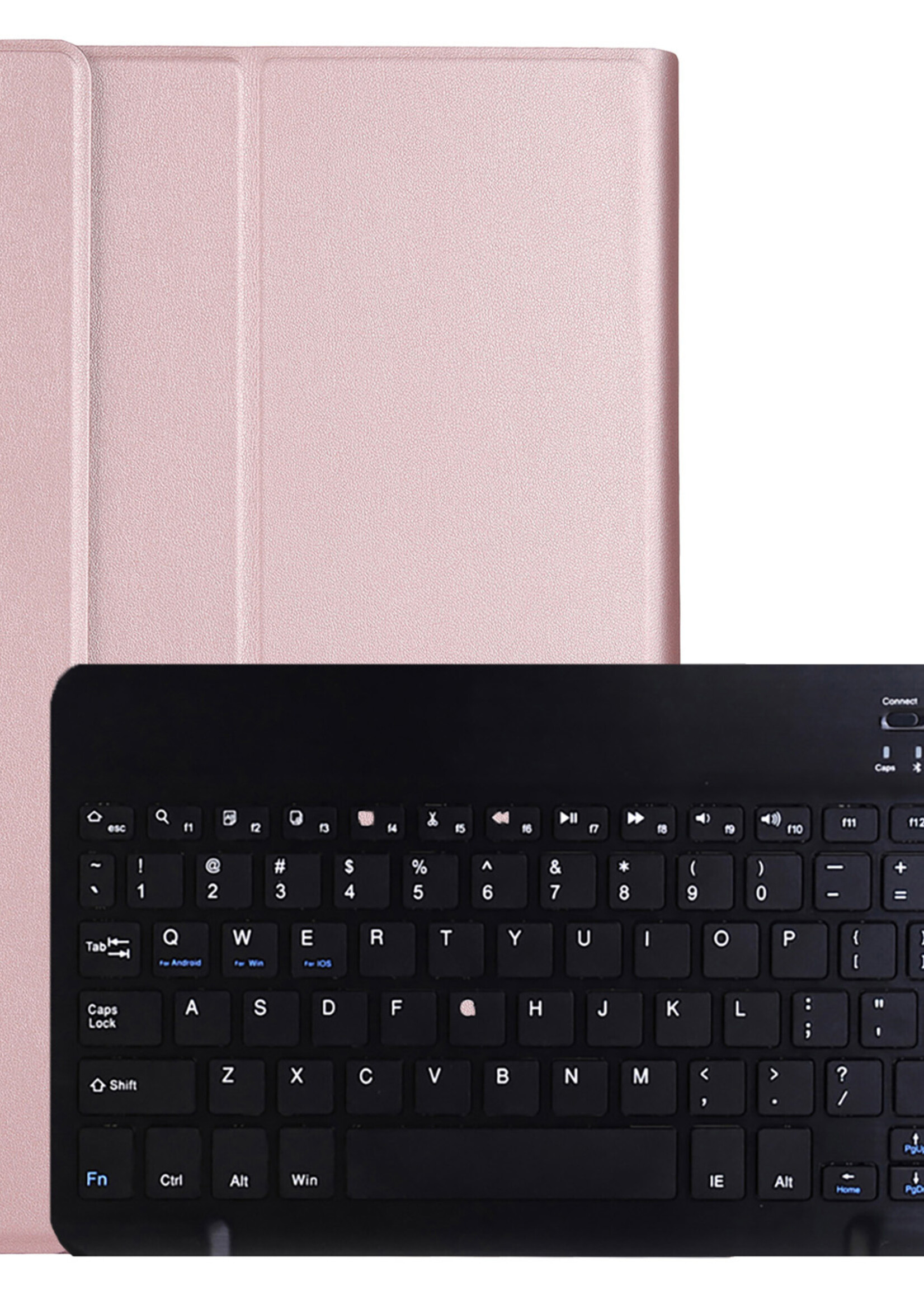 LUQ Hoes Geschikt voor Samsung Galaxy Tab S6 Lite Hoes Keyboard Cover Toetsenbord Hoesje - Hoesje Geschikt voor Samsung Tab S6 Lite Toetsenbord Hoes - Rosé goud
