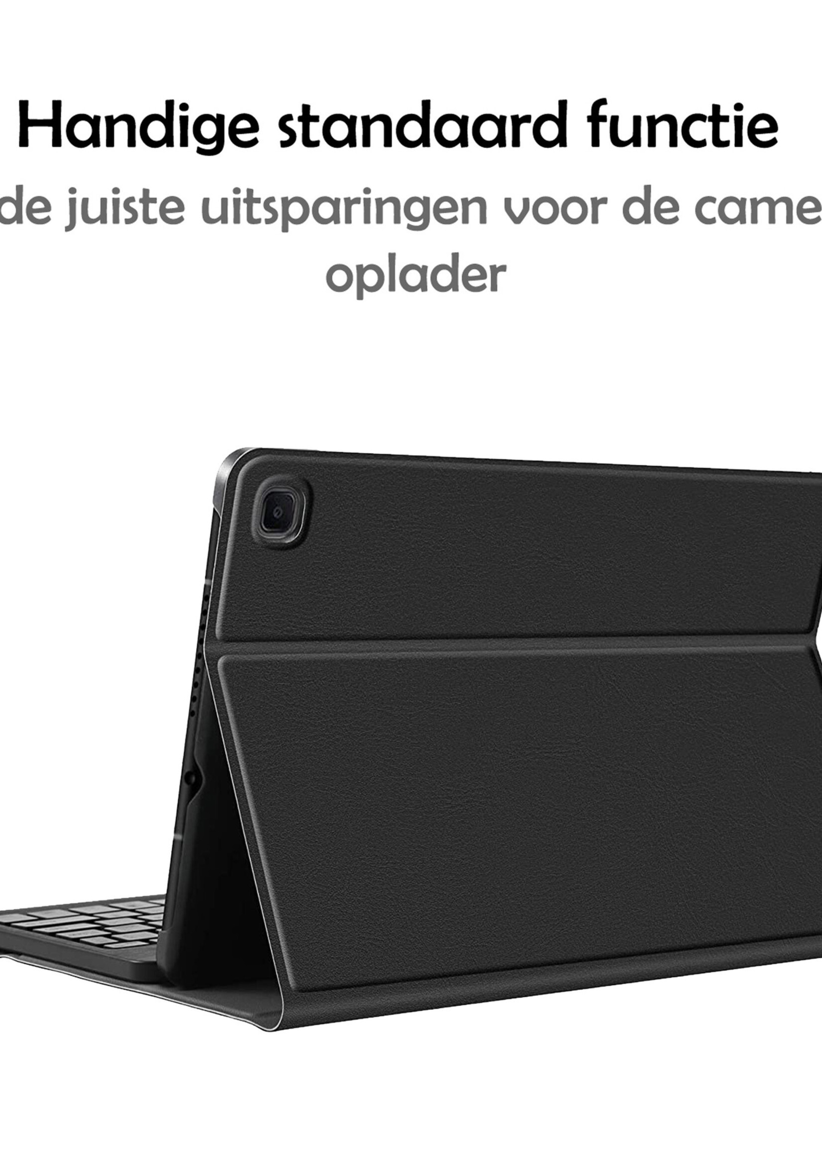 LUQ Hoes Geschikt voor Samsung Galaxy Tab S6 Lite Hoes Keyboard Cover Toetsenbord Hoesje - Hoesje Geschikt voor Samsung Tab S6 Lite Toetsenbord Hoes - Zwart