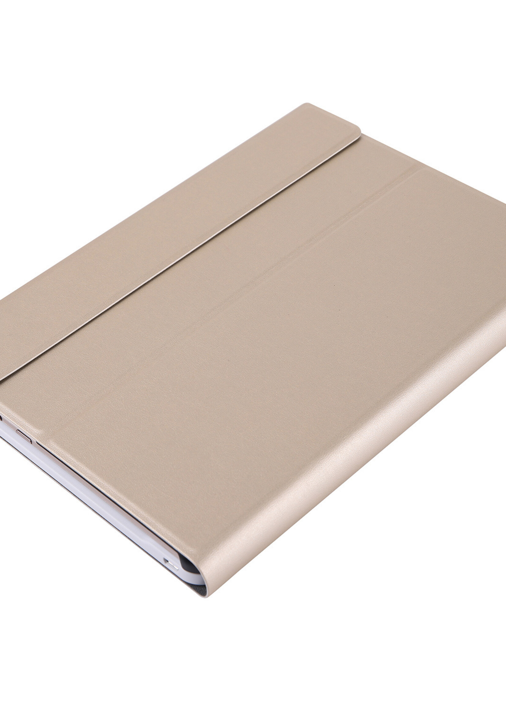 LUQ Hoes Geschikt voor Samsung Galaxy Tab S6 Lite Hoes Keyboard Cover Toetsenbord Hoesje Met Screenprotector - Hoesje Geschikt voor Samsung Tab S6 Lite Toetsenbord Hoes - Goud