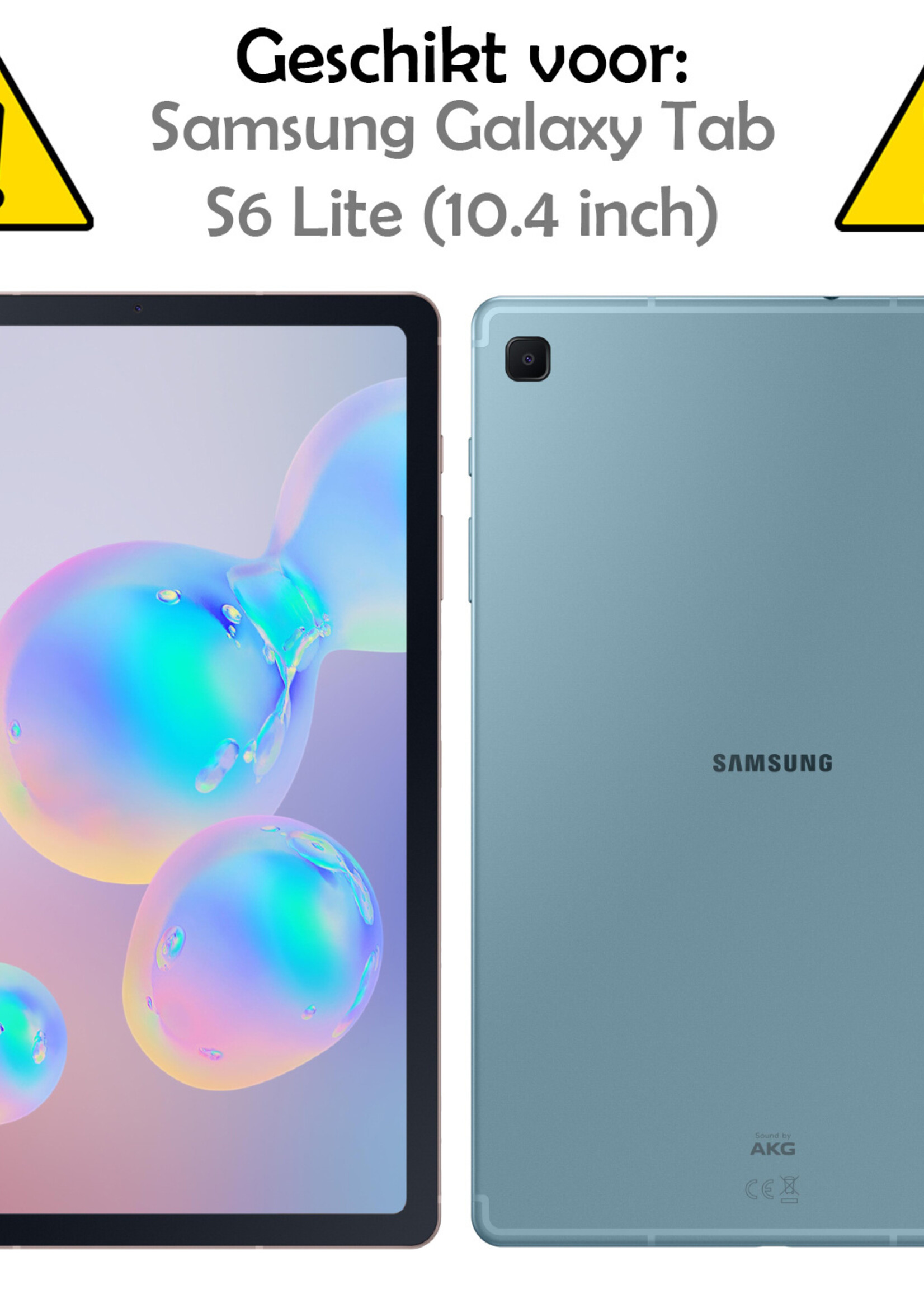 LUQ Hoes Geschikt voor Samsung Galaxy Tab S6 Lite Hoes Keyboard Cover Toetsenbord Hoesje Met Screenprotector - Hoesje Geschikt voor Samsung Tab S6 Lite Toetsenbord Hoes - Rosé goud