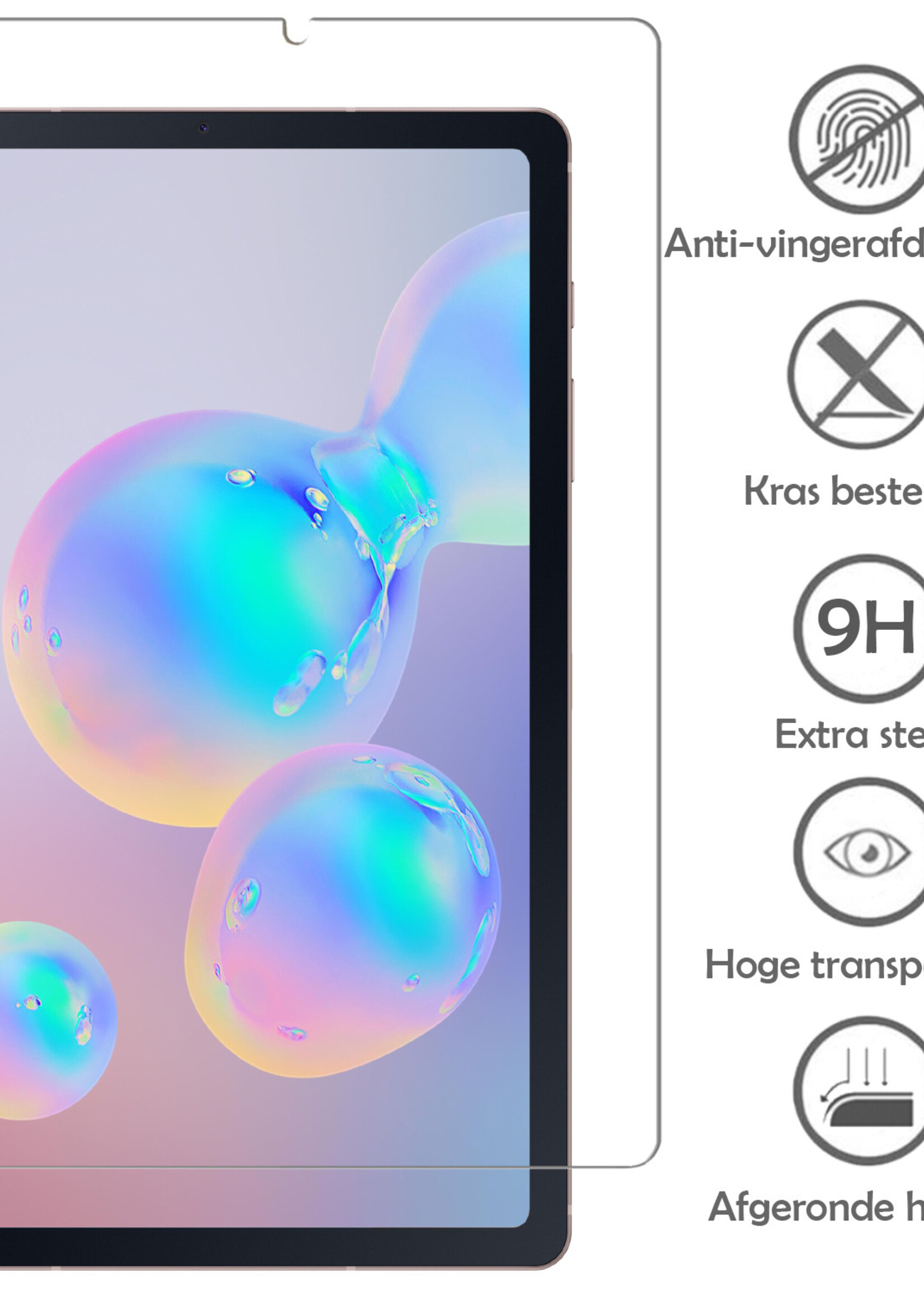 LUQ Hoes Geschikt voor Samsung Galaxy Tab S6 Lite Hoes Keyboard Cover Toetsenbord Hoesje Met Screenprotector - Hoesje Geschikt voor Samsung Tab S6 Lite Toetsenbord Hoes - Rosé goud