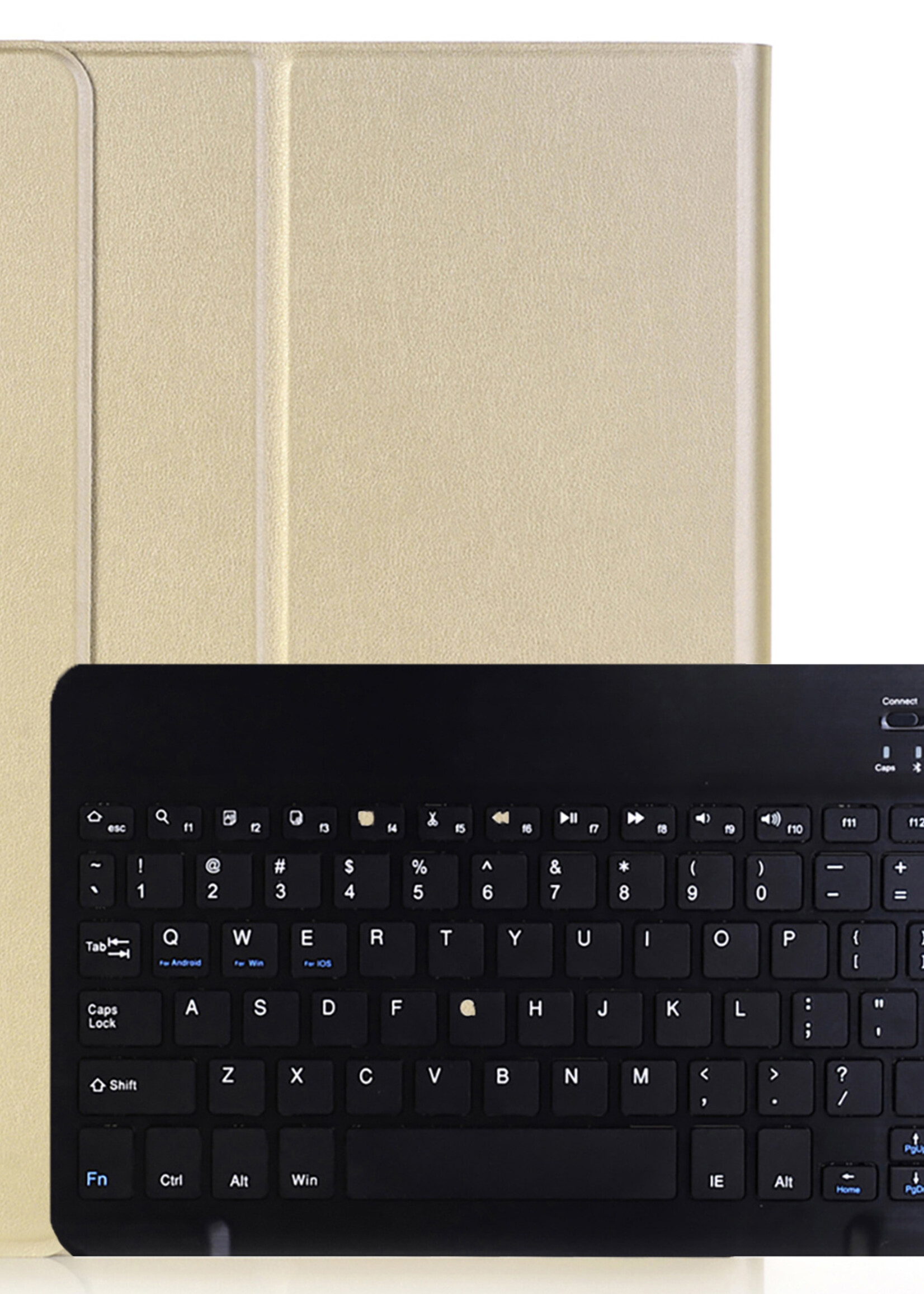 LUQ Hoes Geschikt voor iPad 10.2 2019 Hoes Keyboard Cover Toetsenbord Hoesje - Hoesje Geschikt voor iPad 7 Toetsenbord Hoes - Goud