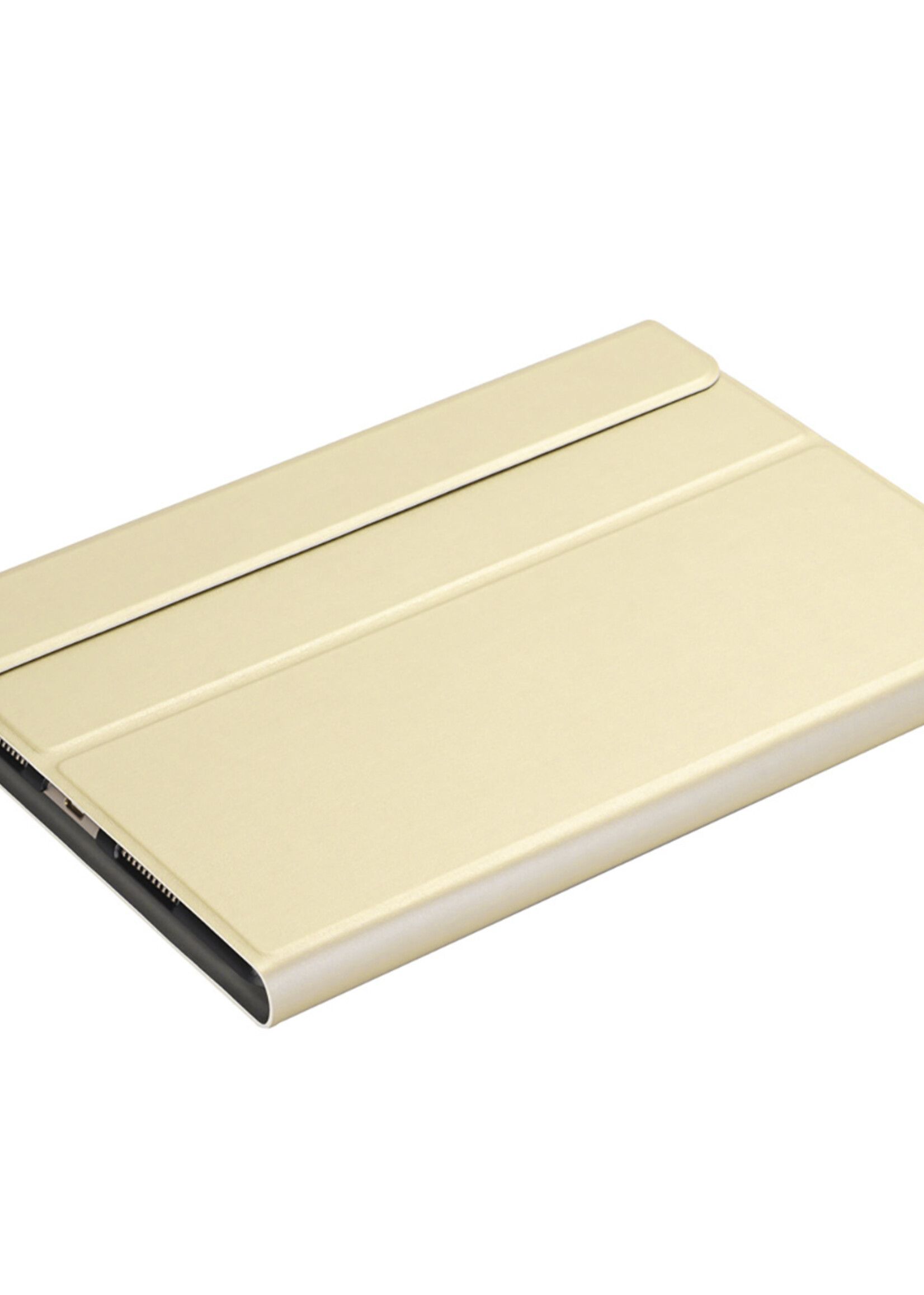 LUQ Hoes Geschikt voor iPad 10.2 2020 Hoes Keyboard Cover Toetsenbord Hoesje - Hoesje Geschikt voor iPad 8 Toetsenbord Hoes - Goud